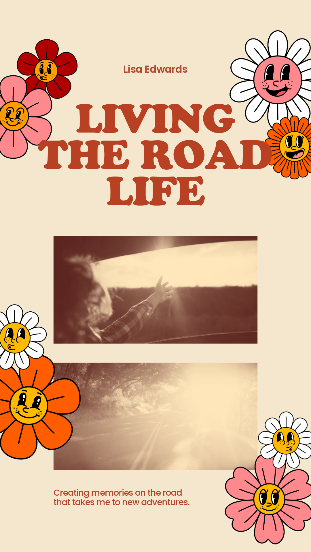 Beige Orange Road Trip Memories Instagram Reel