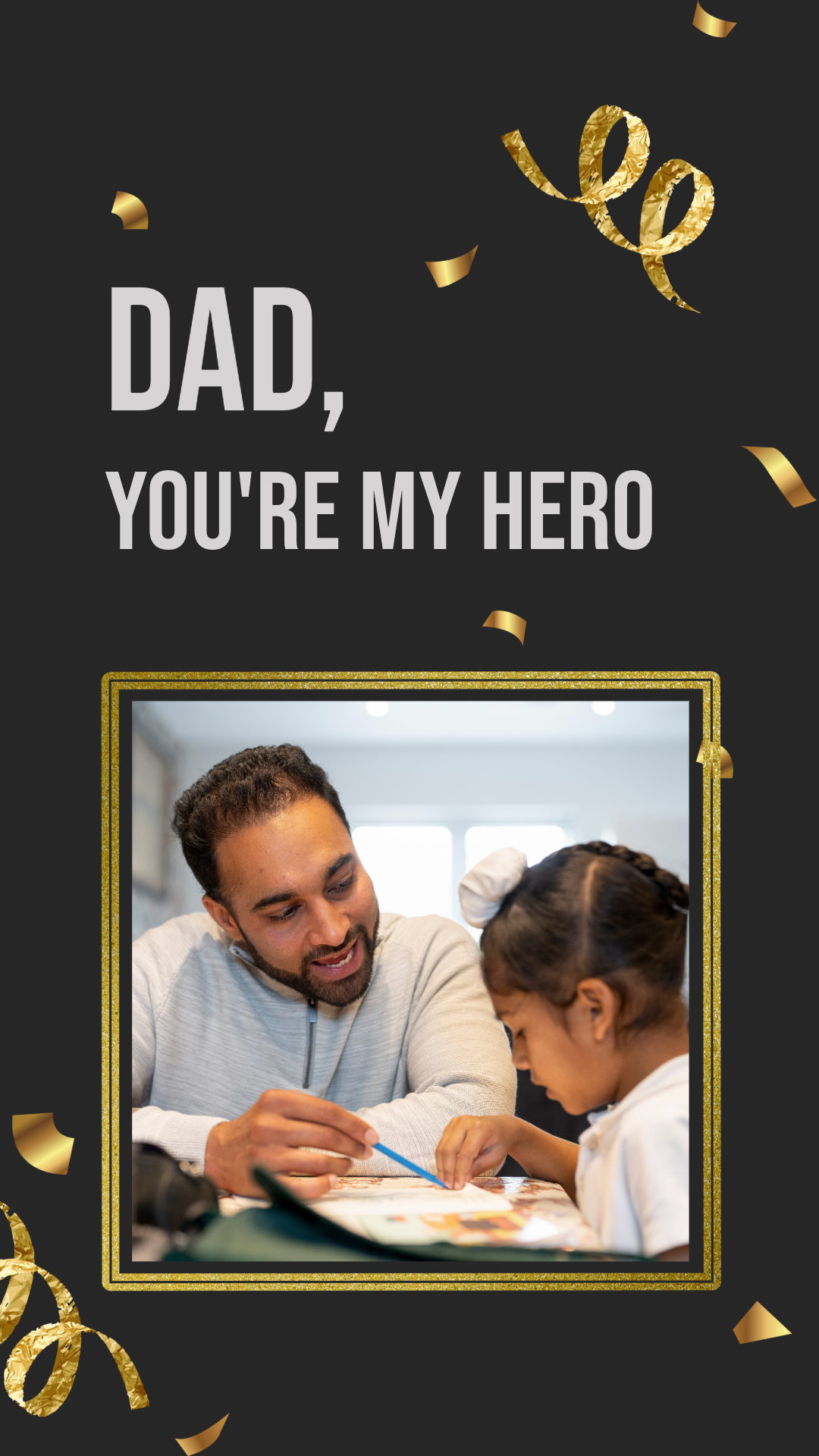 Black And Gold Father's Day Instagram Story