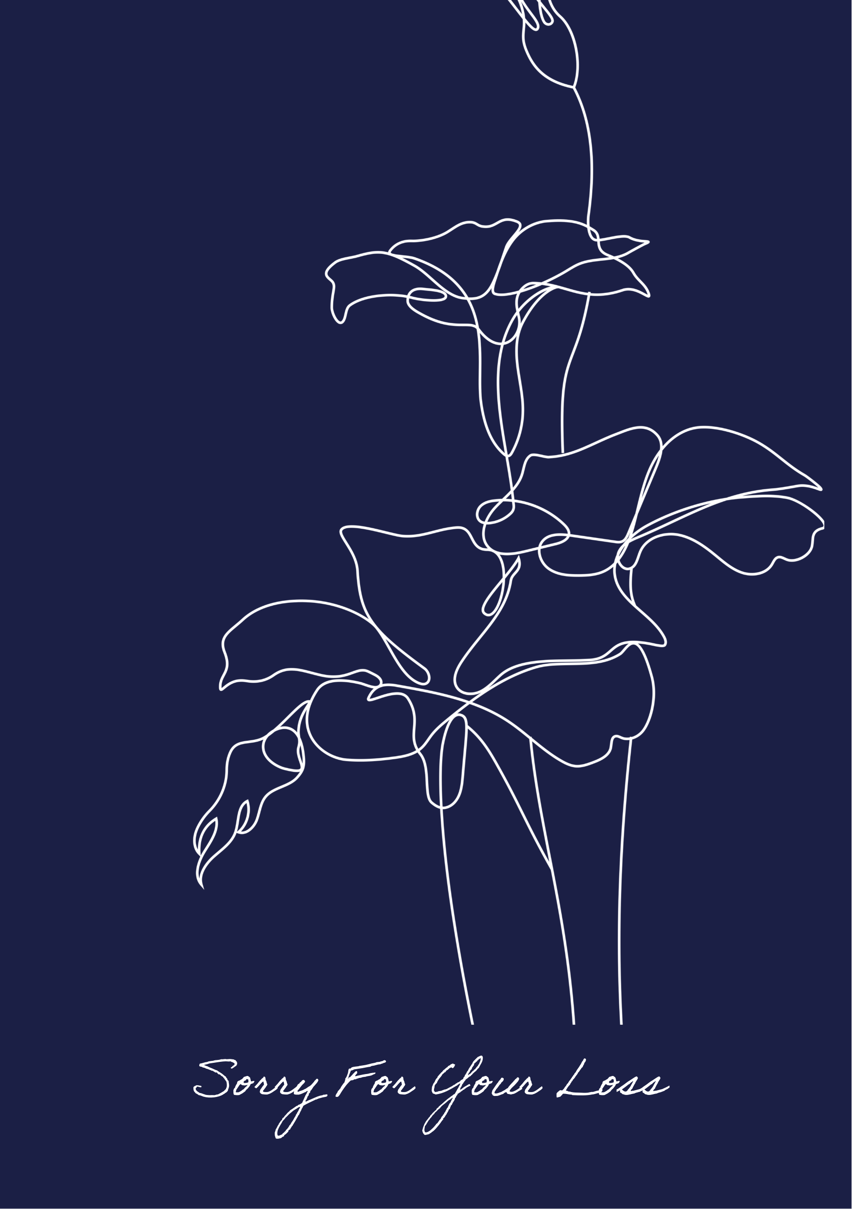 Blue White A5 Employee Sympathy Greeting Card