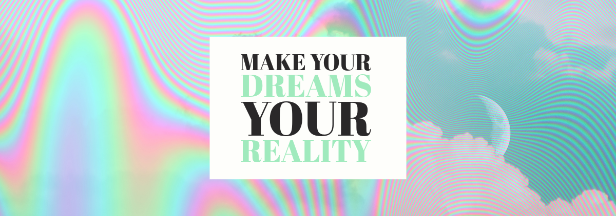 Green & Pink Holographic Dreams Tumblr Banner