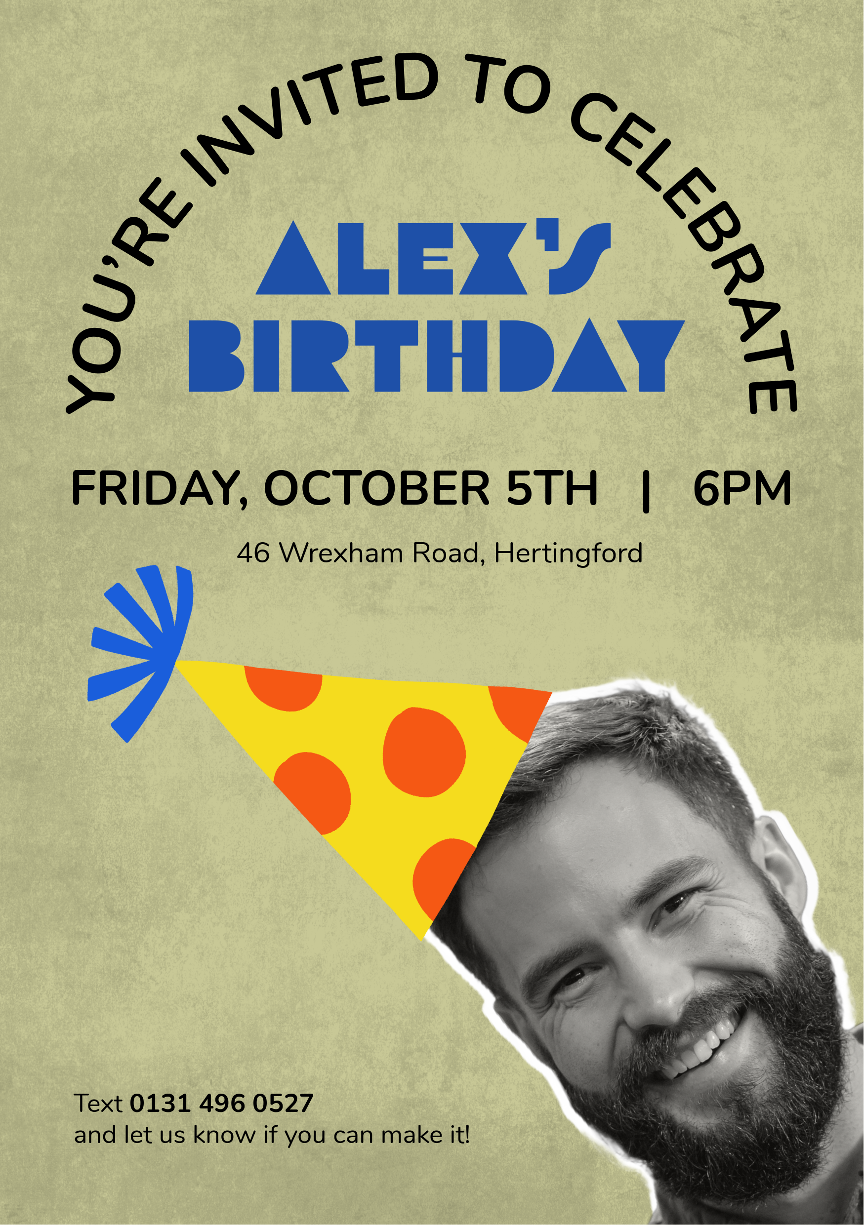 Green and Blue Birthday Invitation