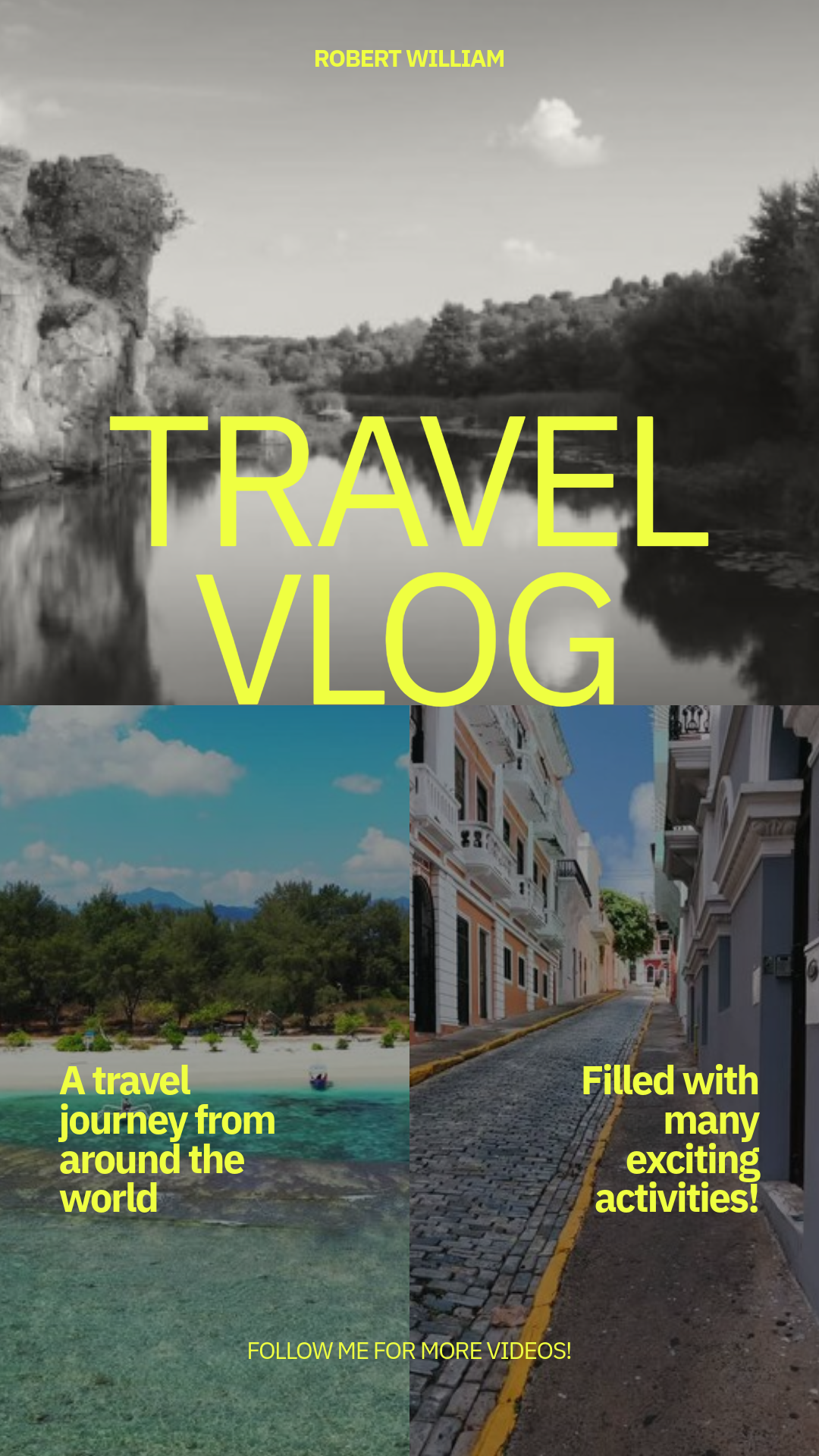 Yellow and Grey Travel Vlog Instagram Reel