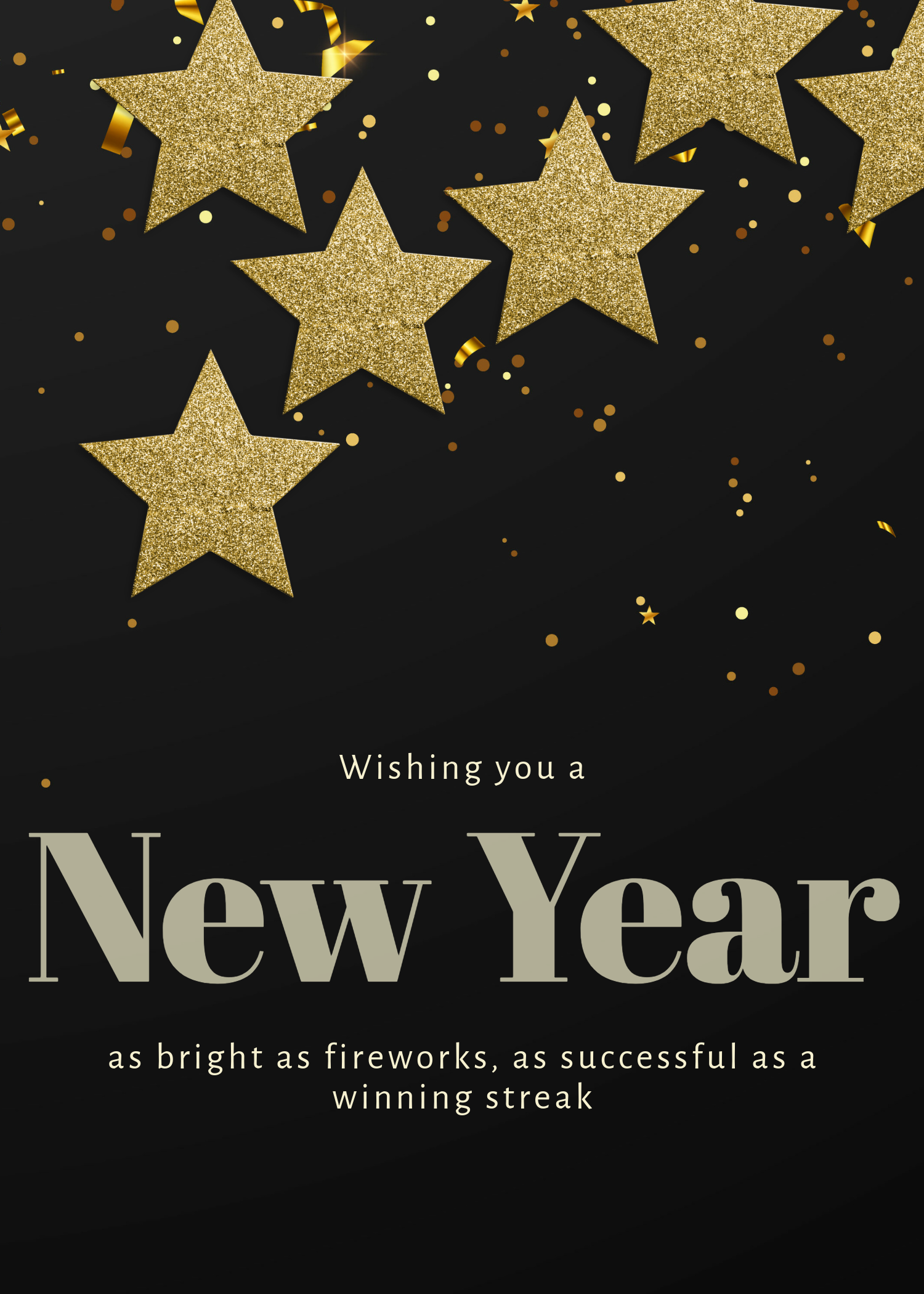 Black Gold New Year Greeting Card
