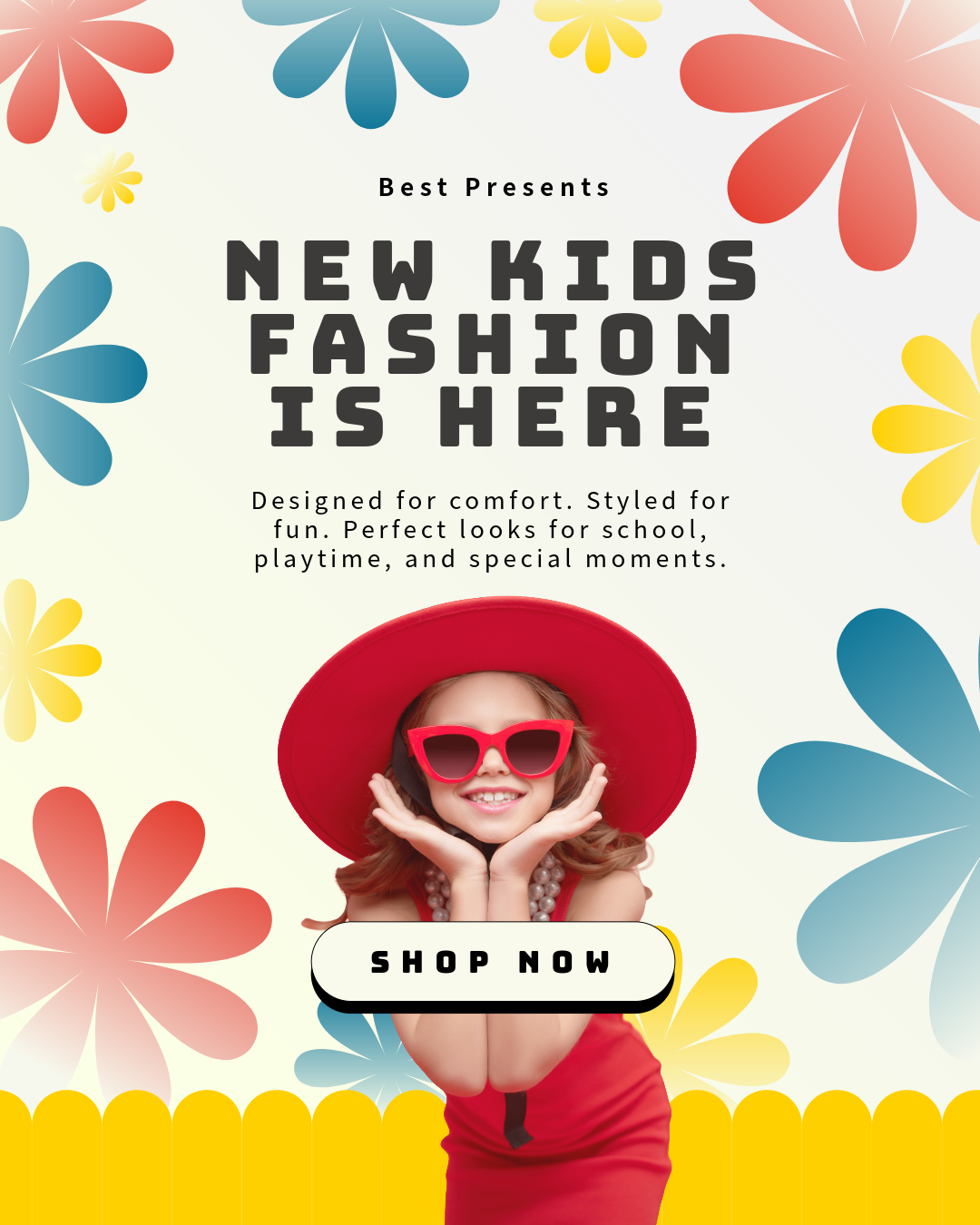 Colorful Kids Fashion Promotion Instagram Feed Ad