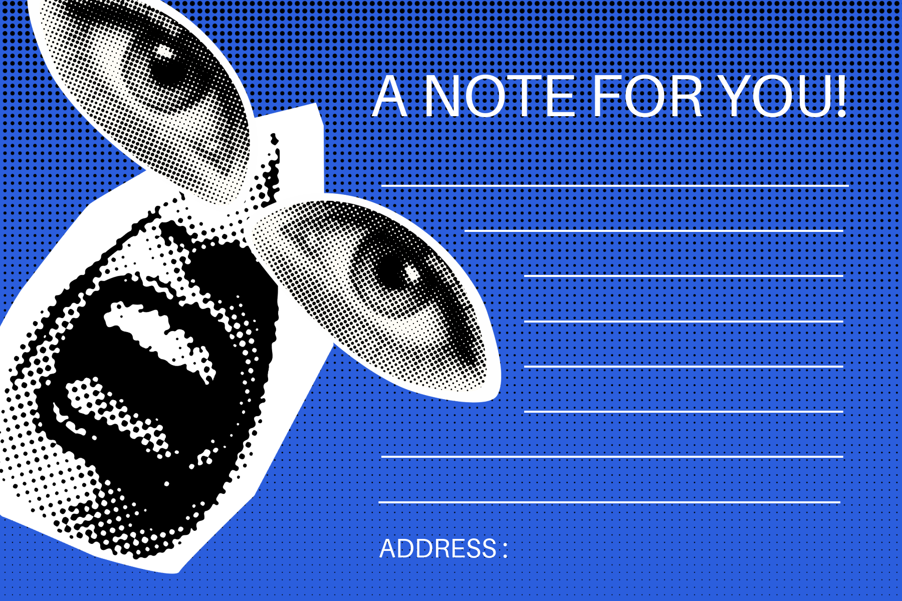 Blue and White  Collage Postcard
