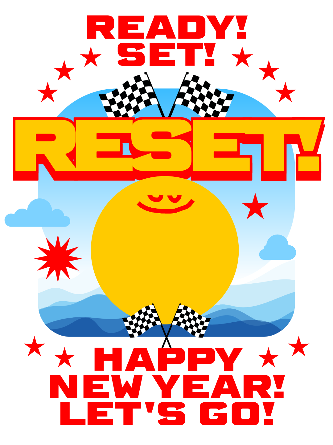 Yellow and White Happy New Year Greetings Whatsapp Post