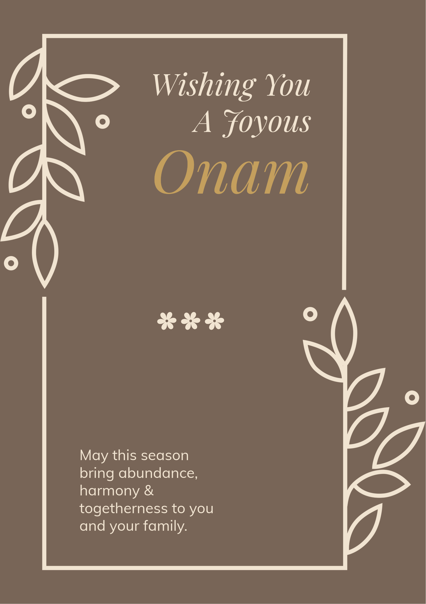 Brown Onam Card