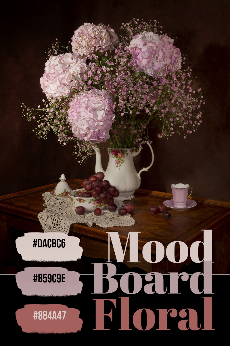 Dark Pink Flowers Color Palette Pinterest Post