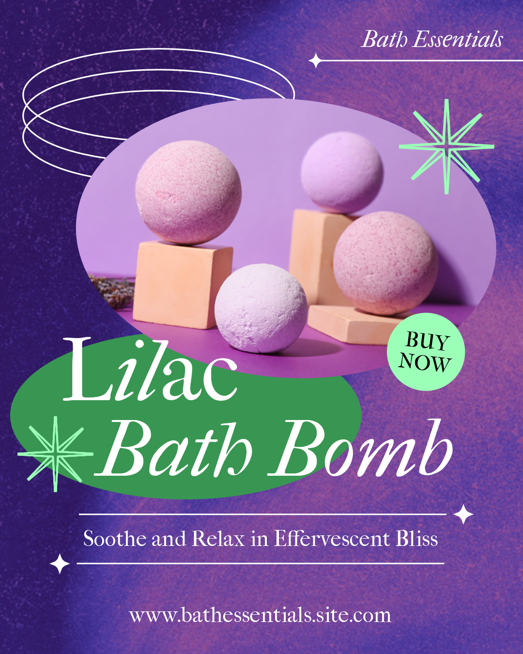 Purple and Green Bath Essentials IG Ad