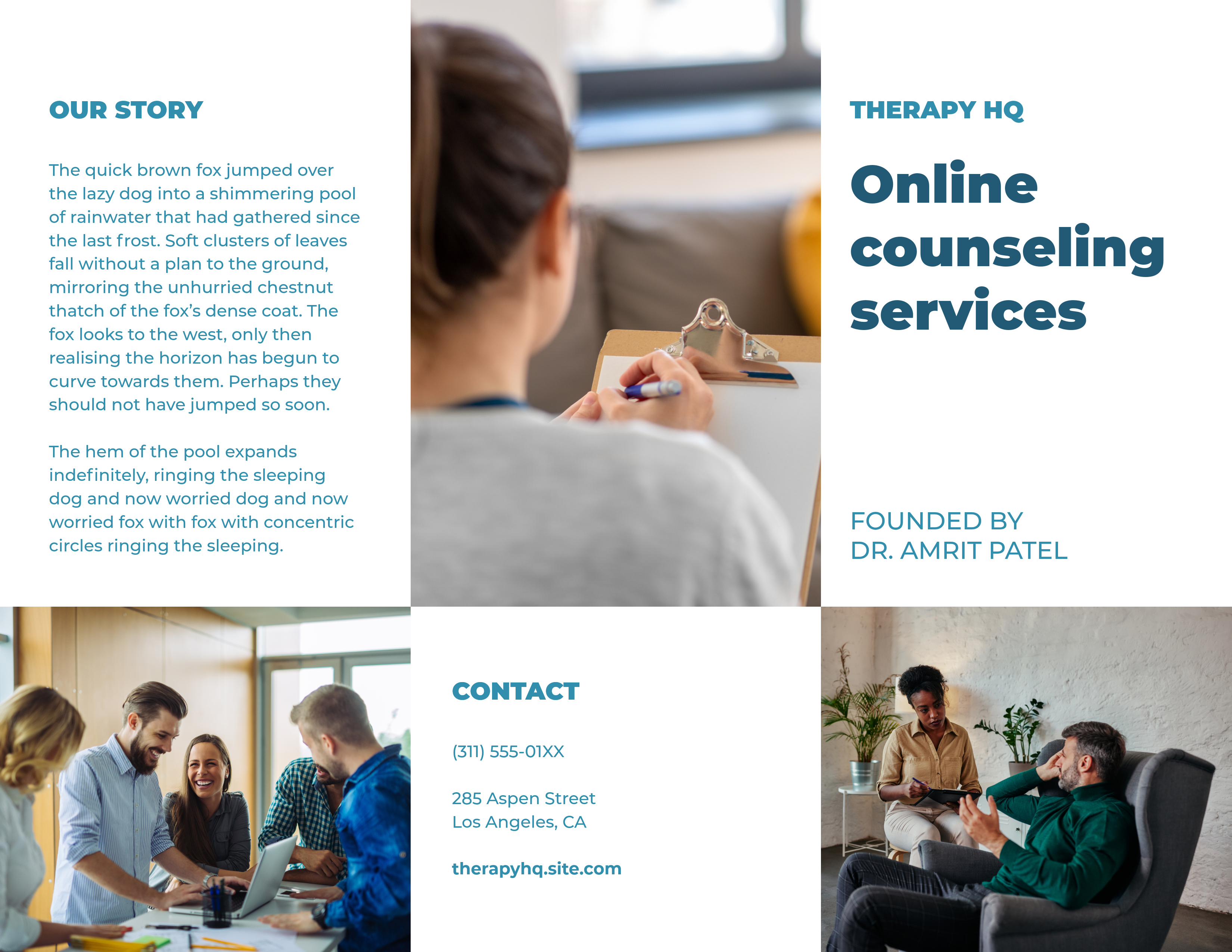 Blue and White Counseling Services Brochure