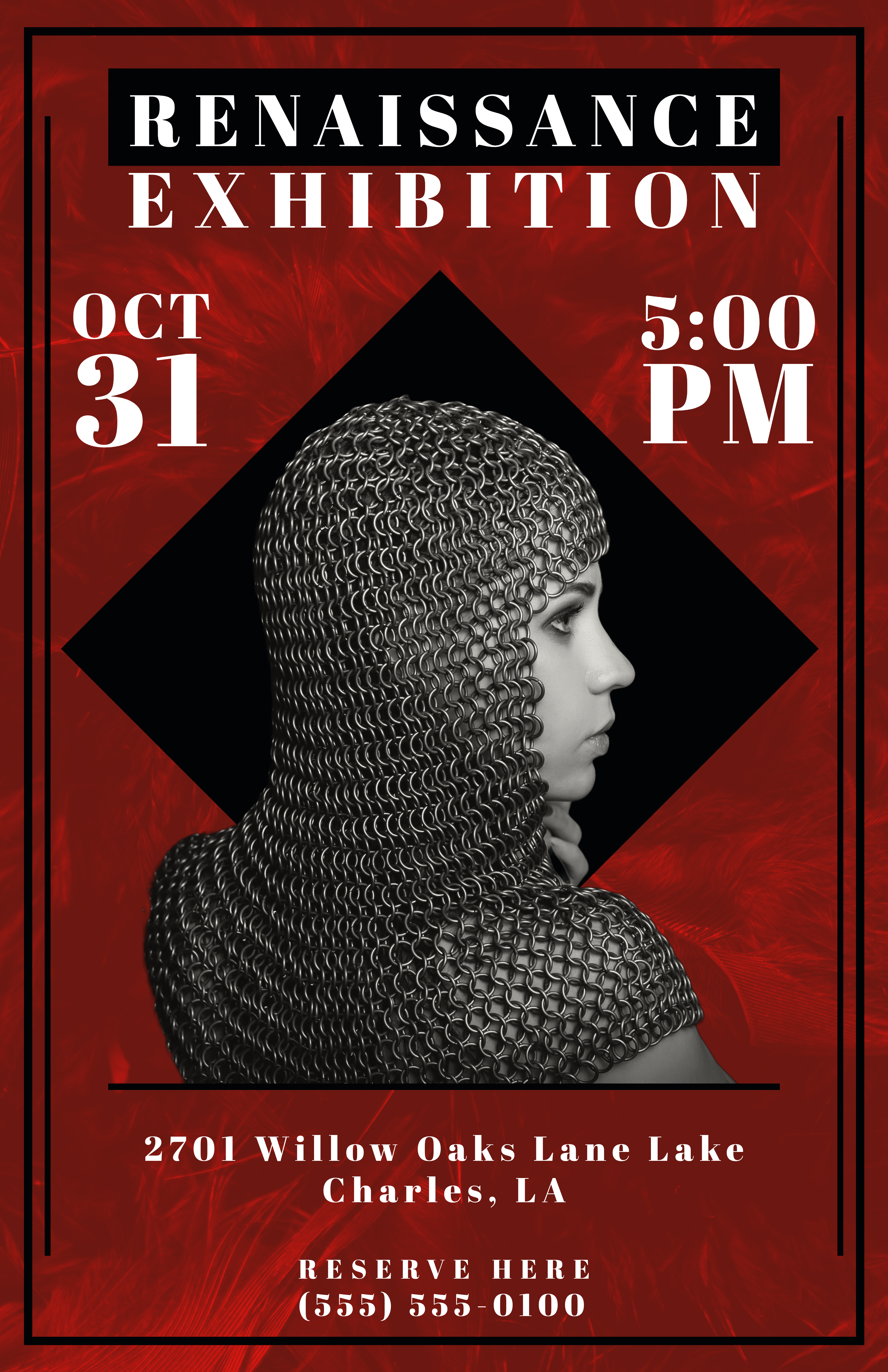 Red and Black Art Poster