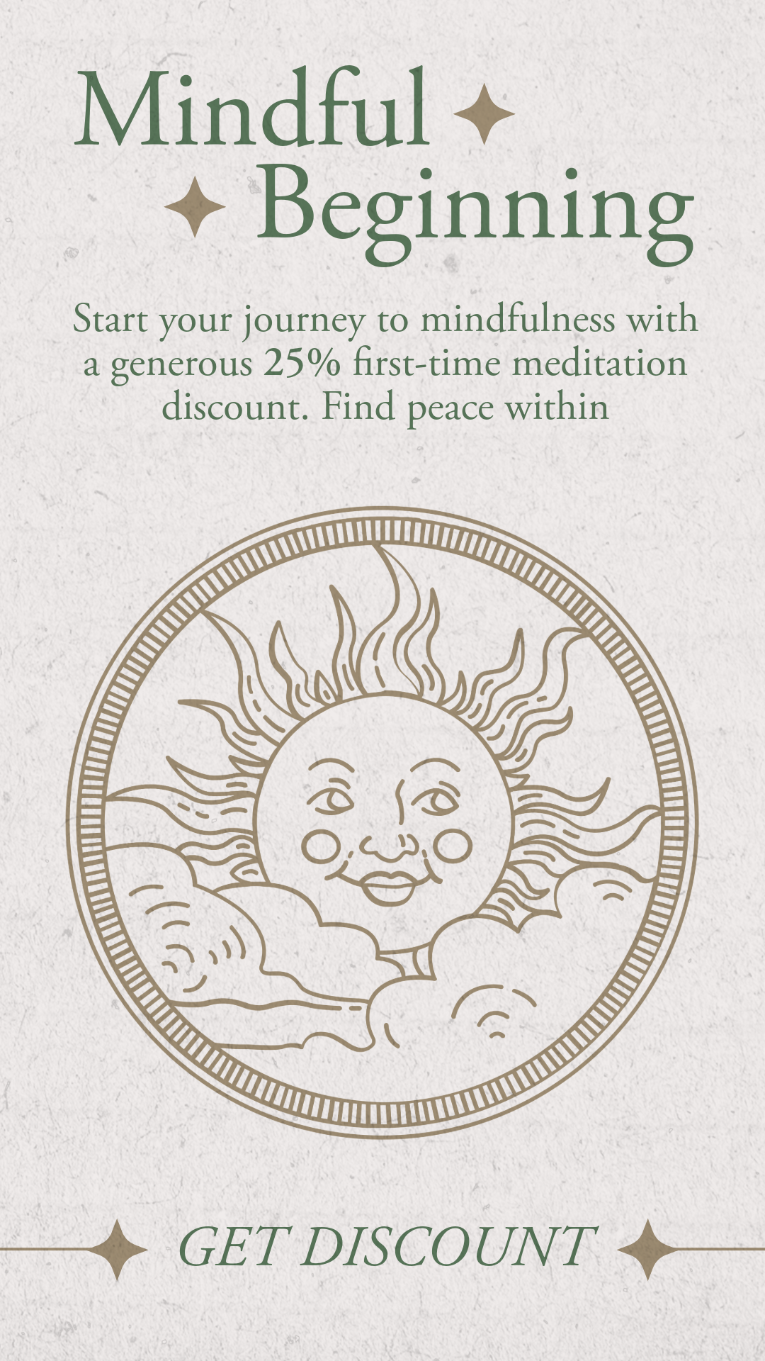 Dull Brown and Pastel Green Meditation Instagram Story Ad