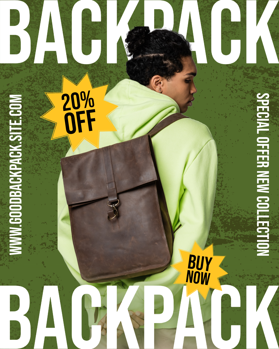 Green and Yellow Bag Promotion Instagram Ad