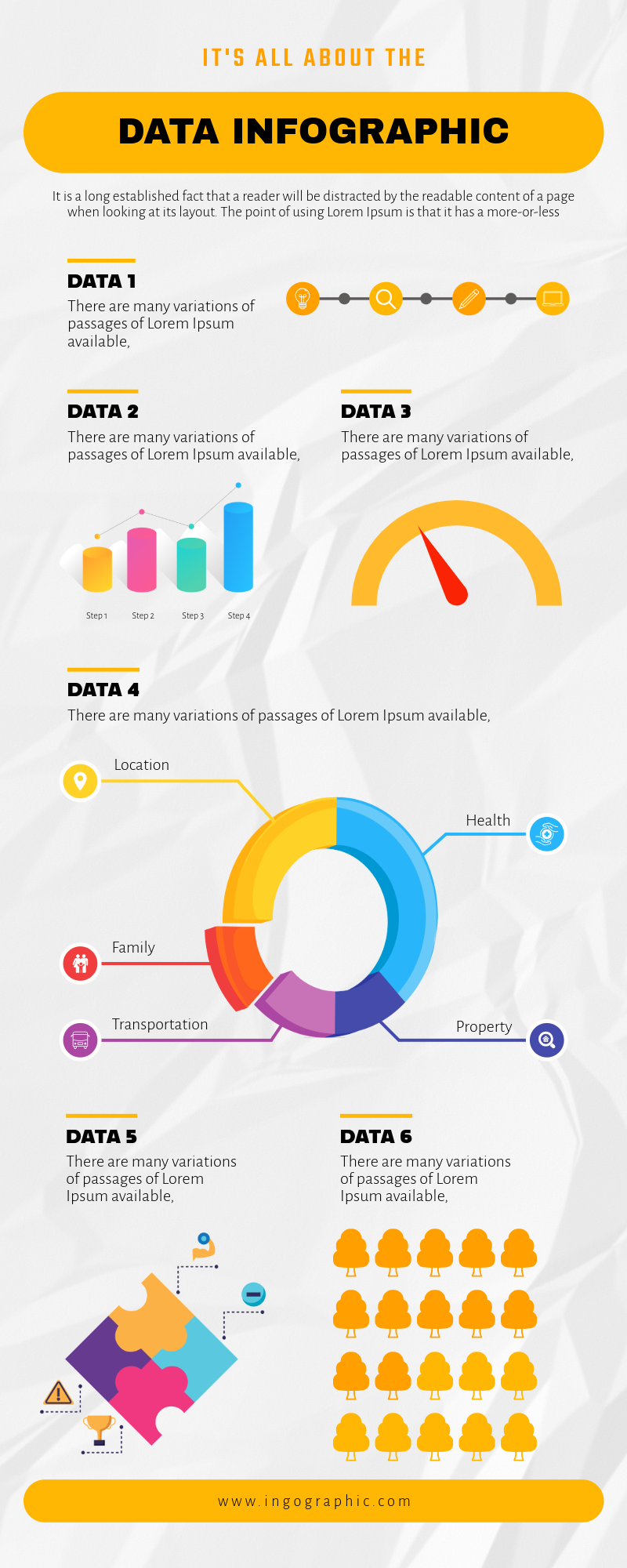 Yellow white DATA INFOGRAPHIC