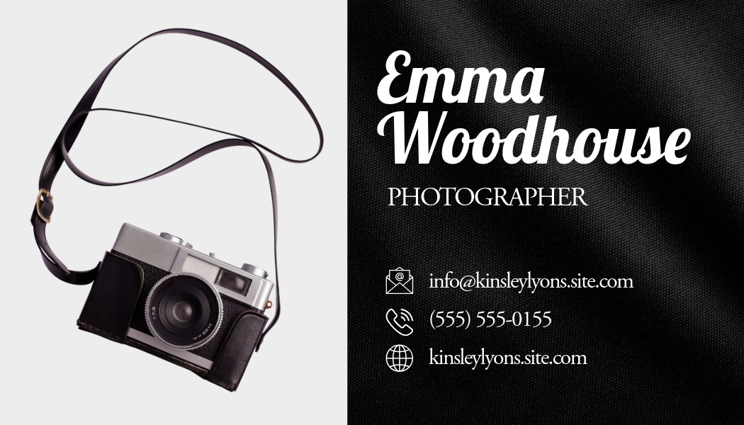 Black White Photographer Business Card