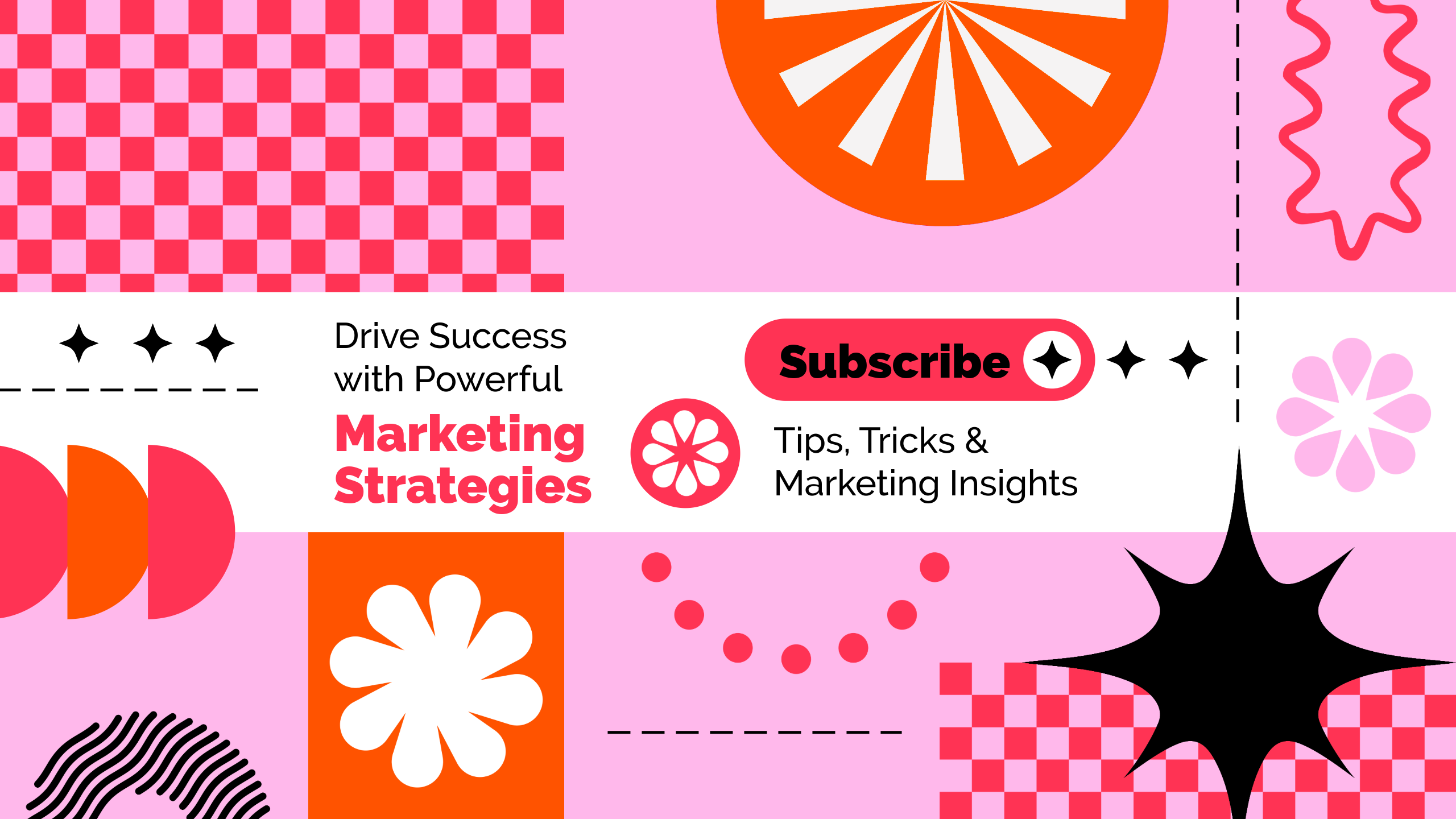 Pink And Red Marketing Professional  Service YouTube Banner