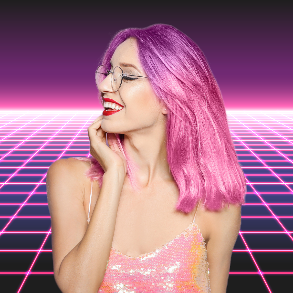 Purple and Pink 80s Youtube Profile Picture