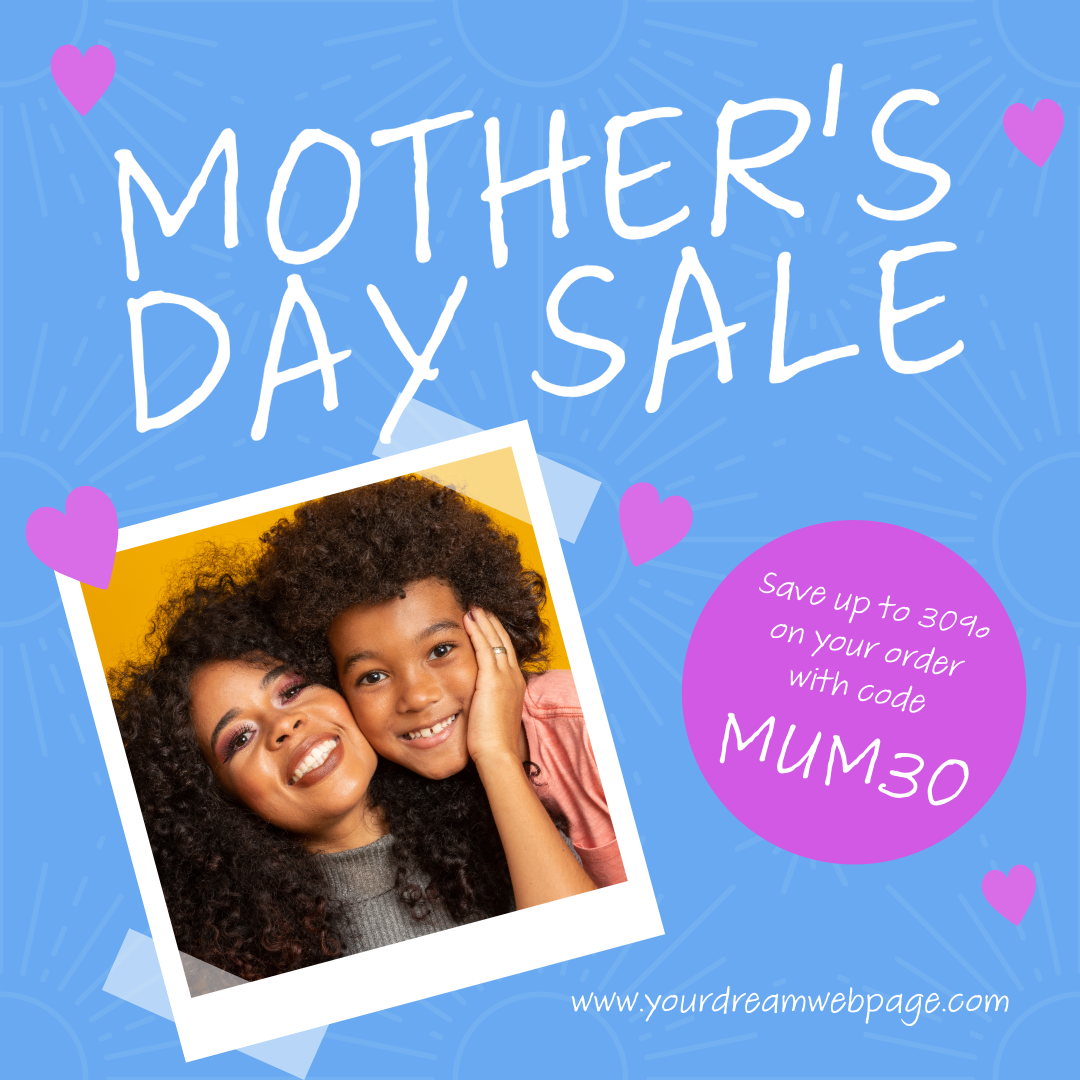 Blue and purple Mother's day Instagram ad