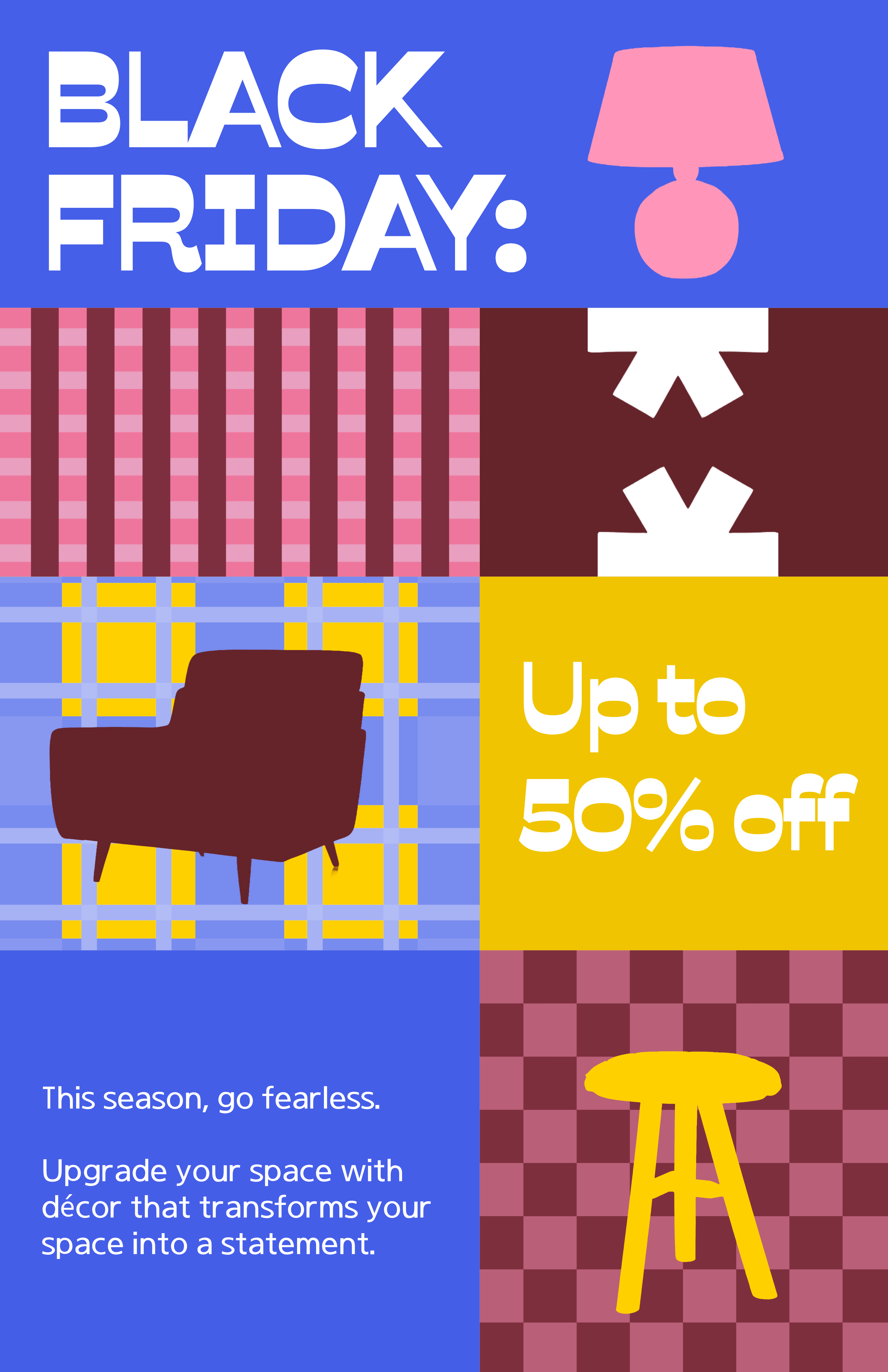 Bold and Colorful Pattern Block Sale Poster