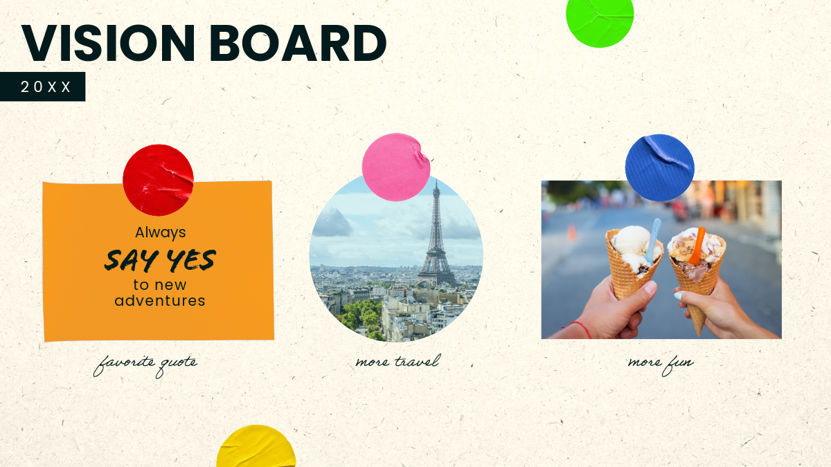 OrangeColorful Sticker Vision Board Desktop Wallpaper