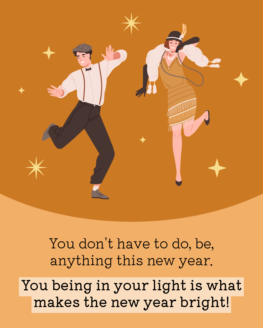 Brown and Gold New Year Motivational Quote Instagram Portrait Post