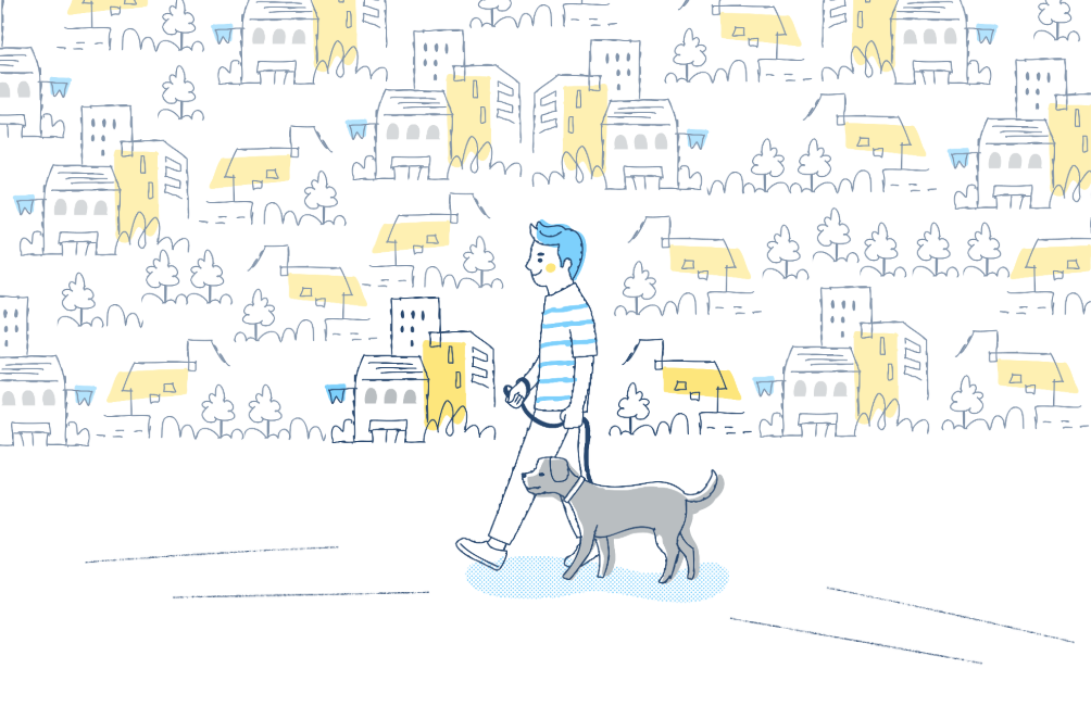 White Doodle Dog Walker's Business Card