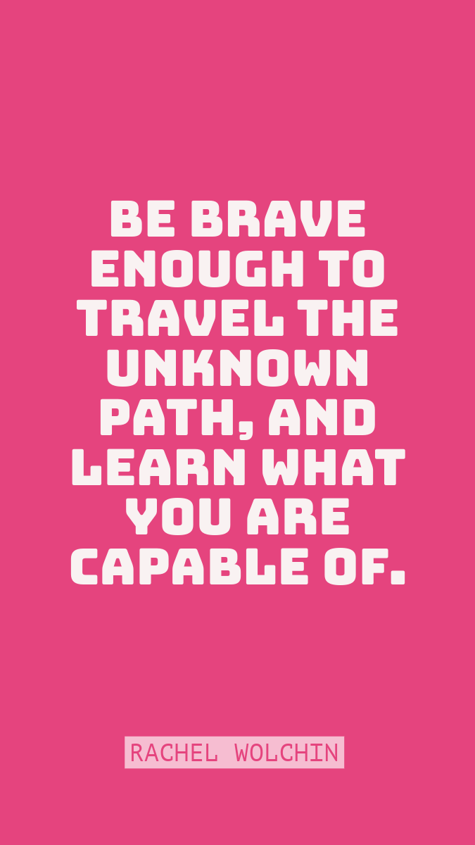 Pink and White Travel Unknown Path Inspirational Quote Instagram Story
