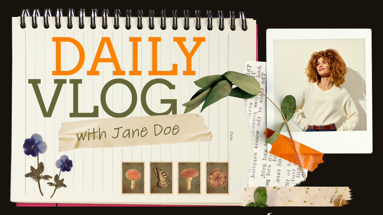 Warm Green and Bright Orange Daily Vlog Youtube thumbnail