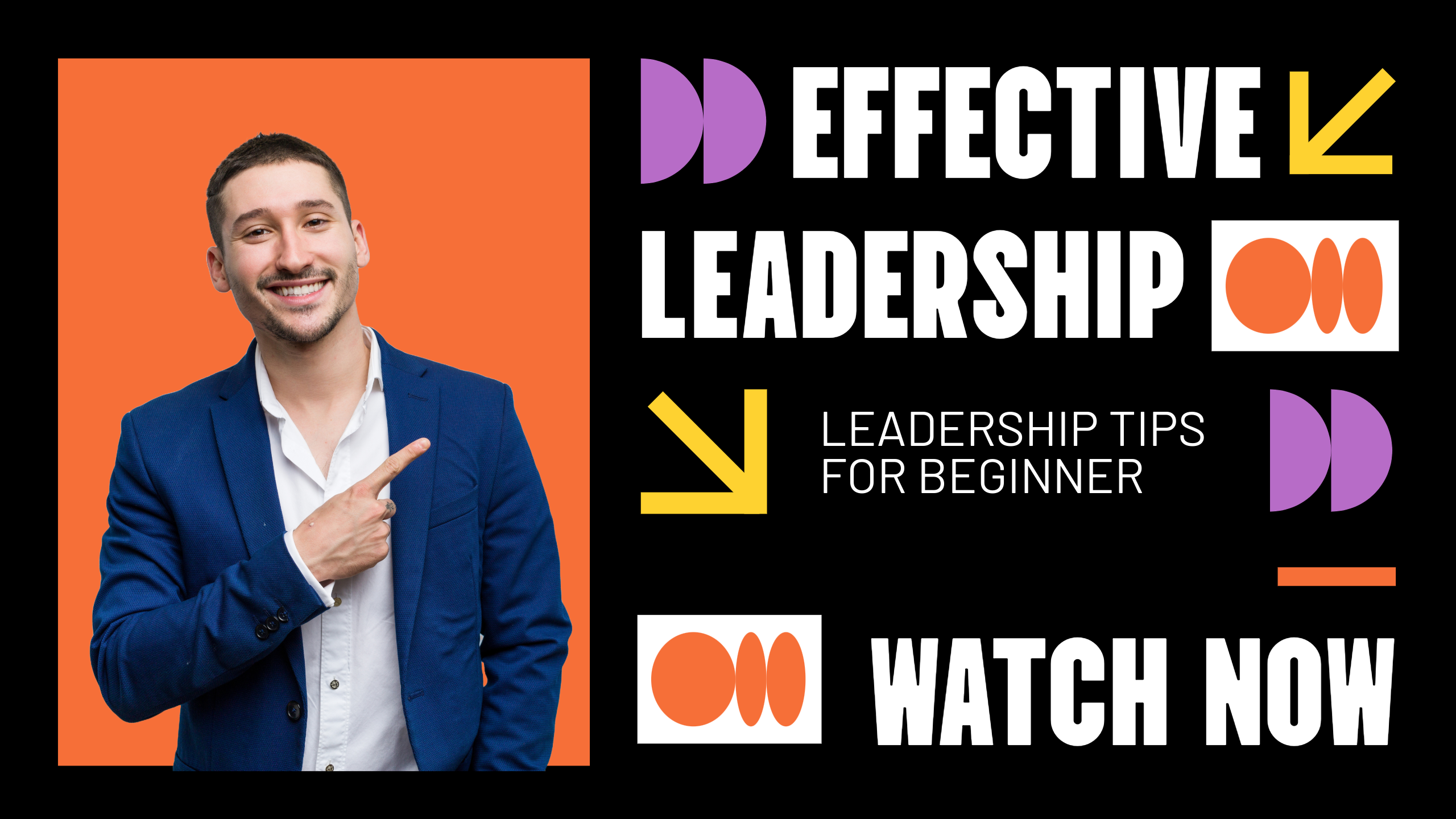 Orange and Bold Business Leadership YouTube Banner