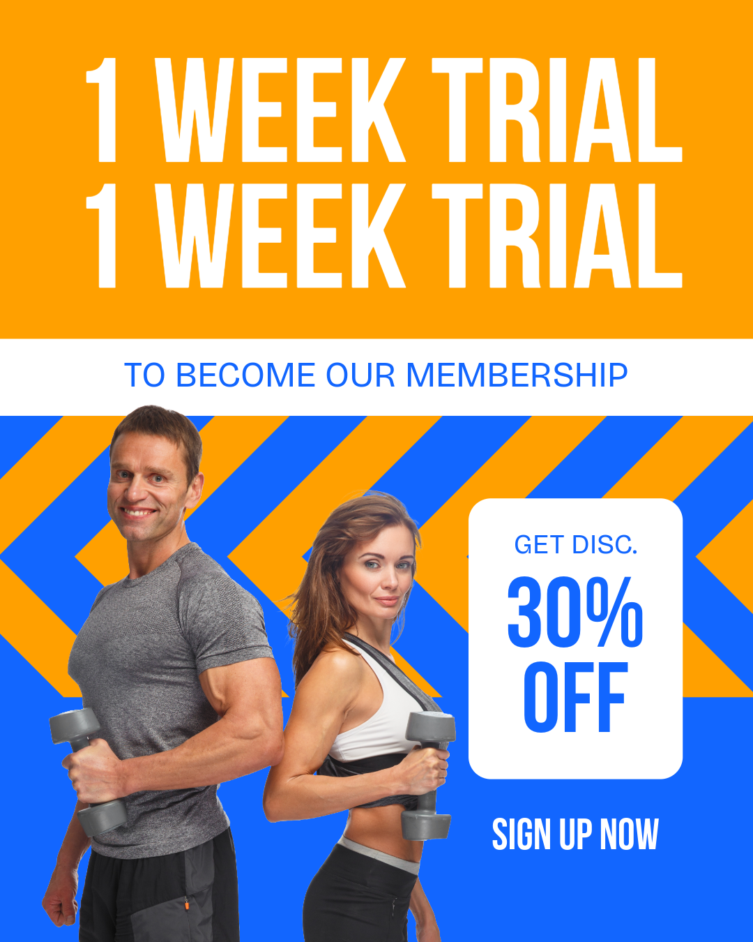 Blue And Orange1 Week Trial Instagram Ad