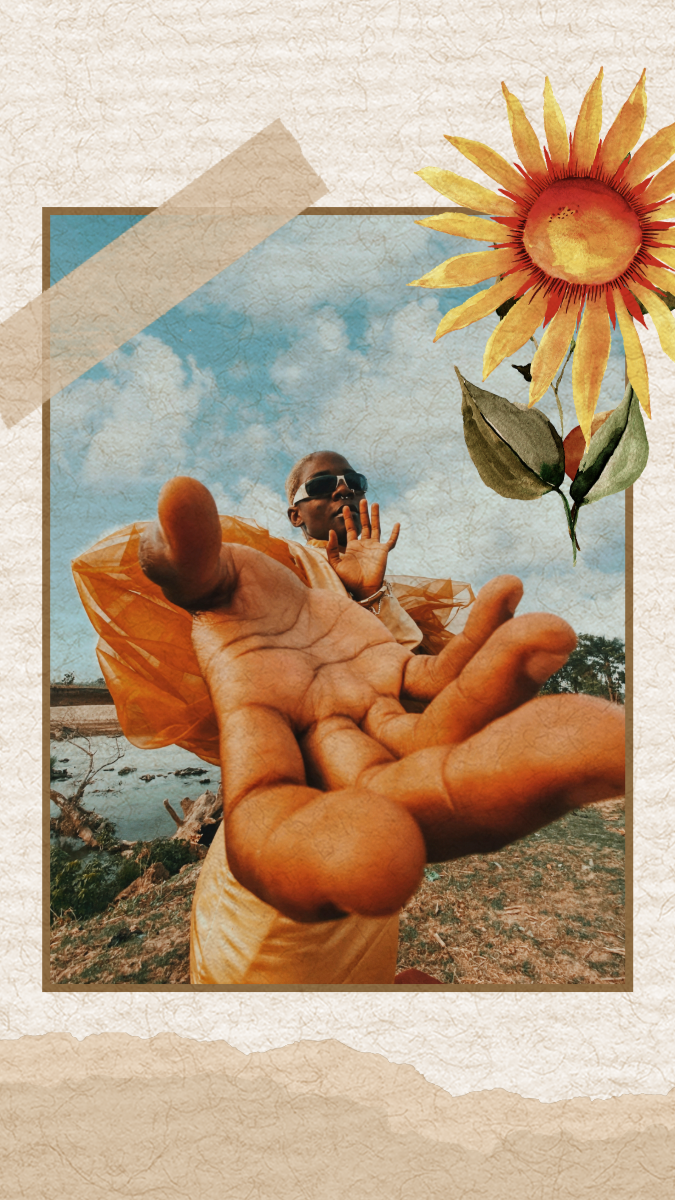 Natural Colored Sunflower Portrait Collage Mobile Wallpaper