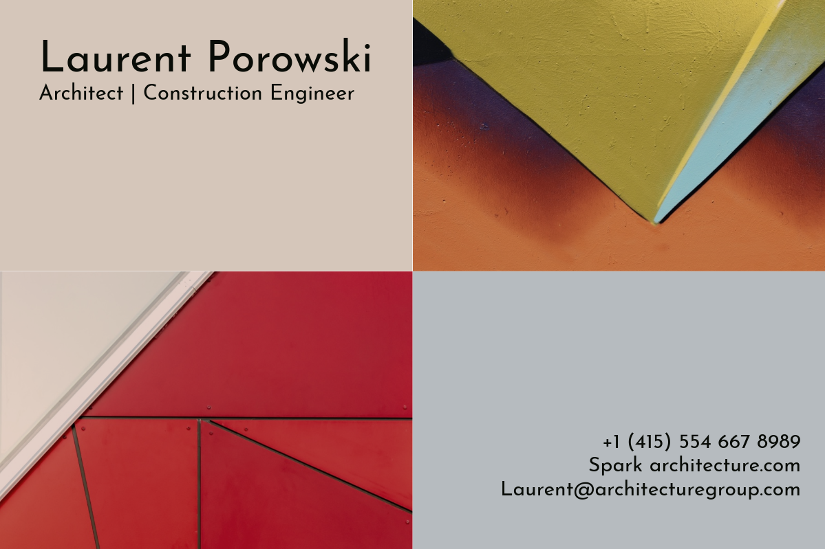 Blue Construction Engineer Business Card