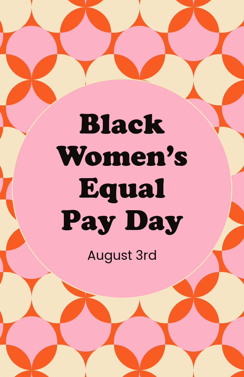 Pink & Yellow Black Women Equal Pay Poster