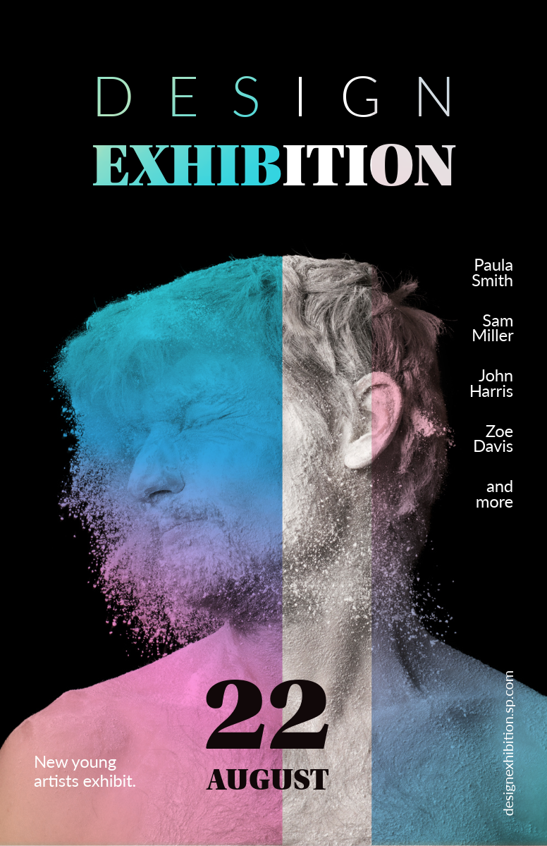Black and Chromatic Minimalistic Exhibition Poster