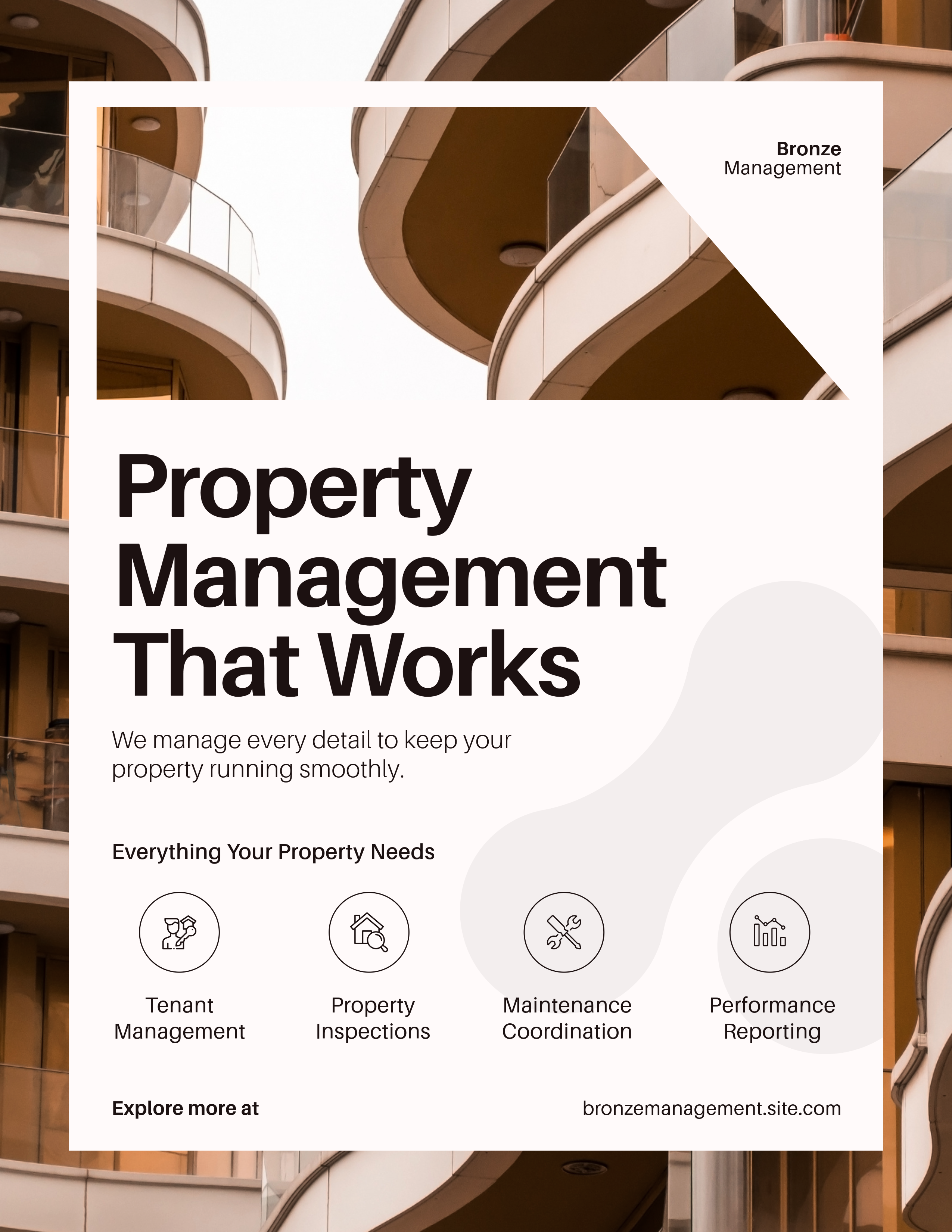 Brown and White Property Management Company Service Flyer