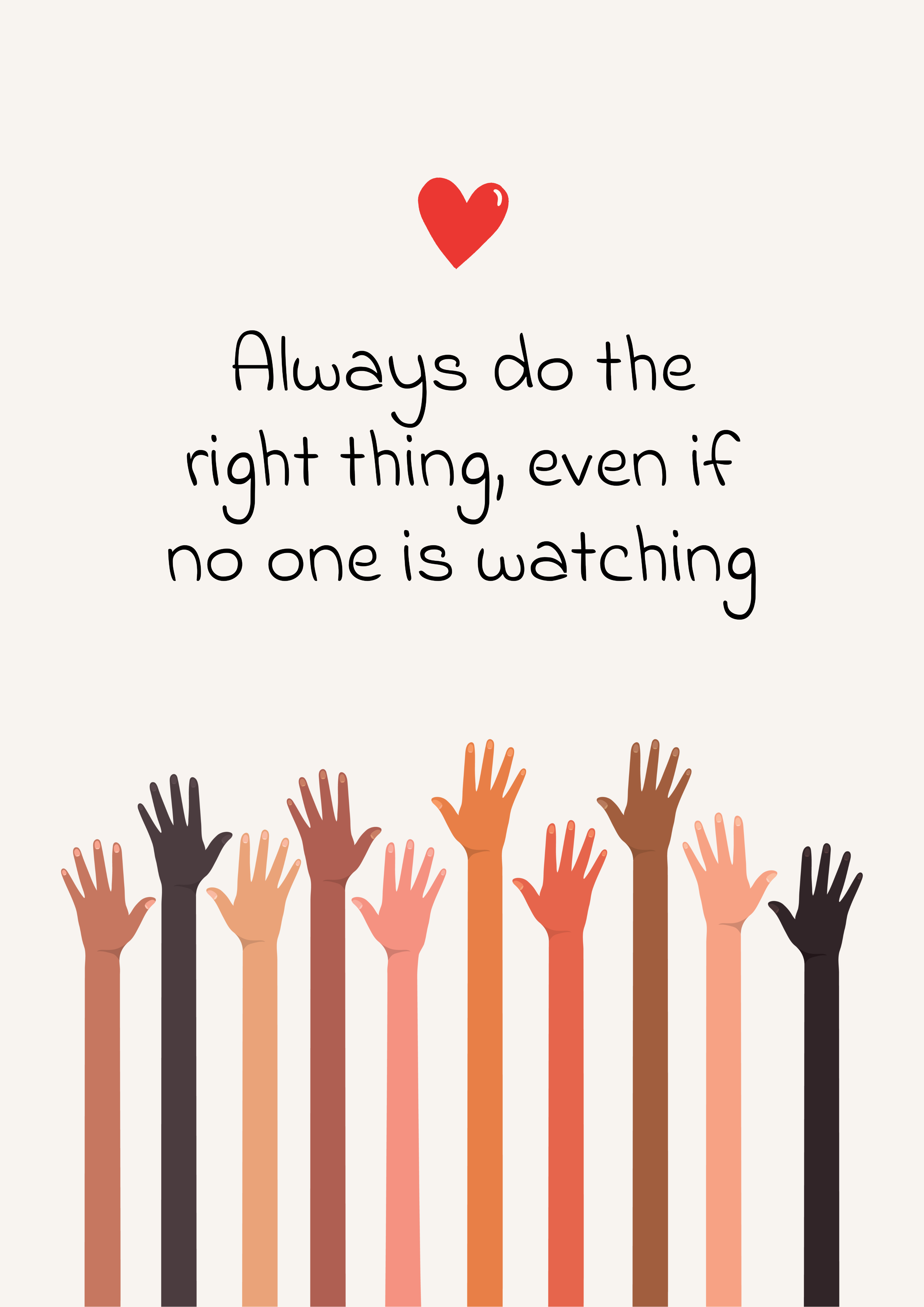 Light Peach Life Lesson Classroom Poster A3