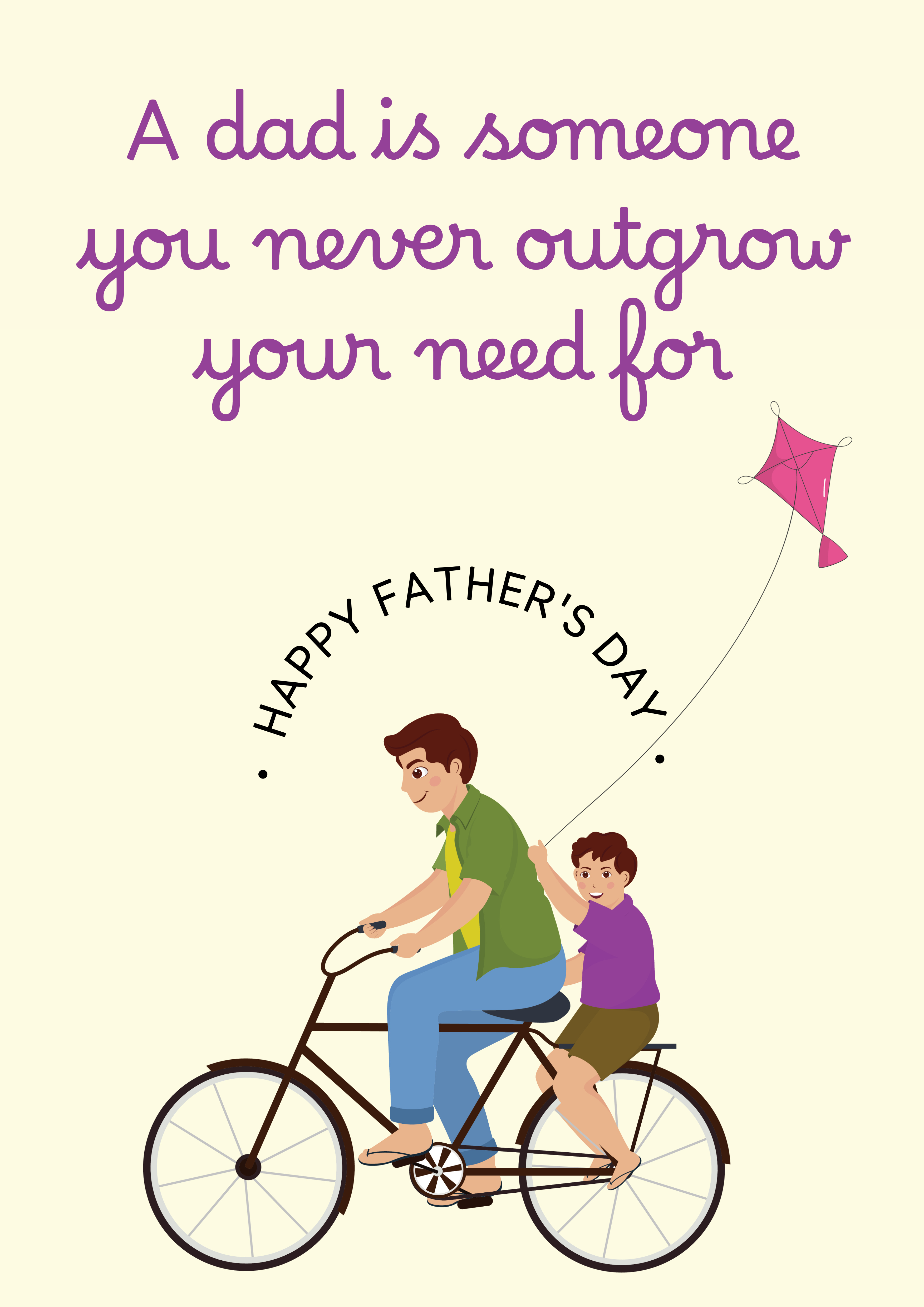 Cream and Purple Father's Day Poster