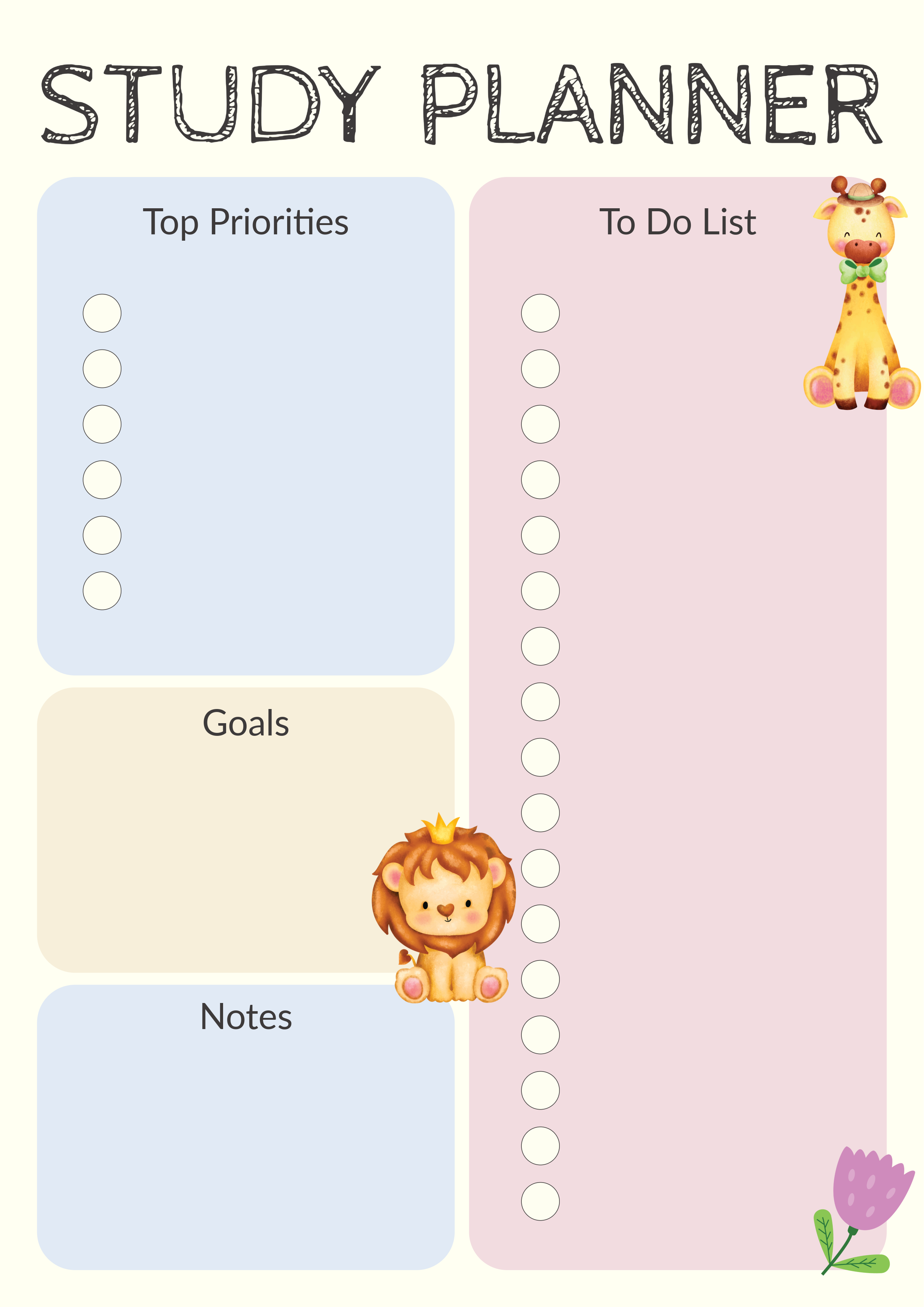 Pastel Study Planner