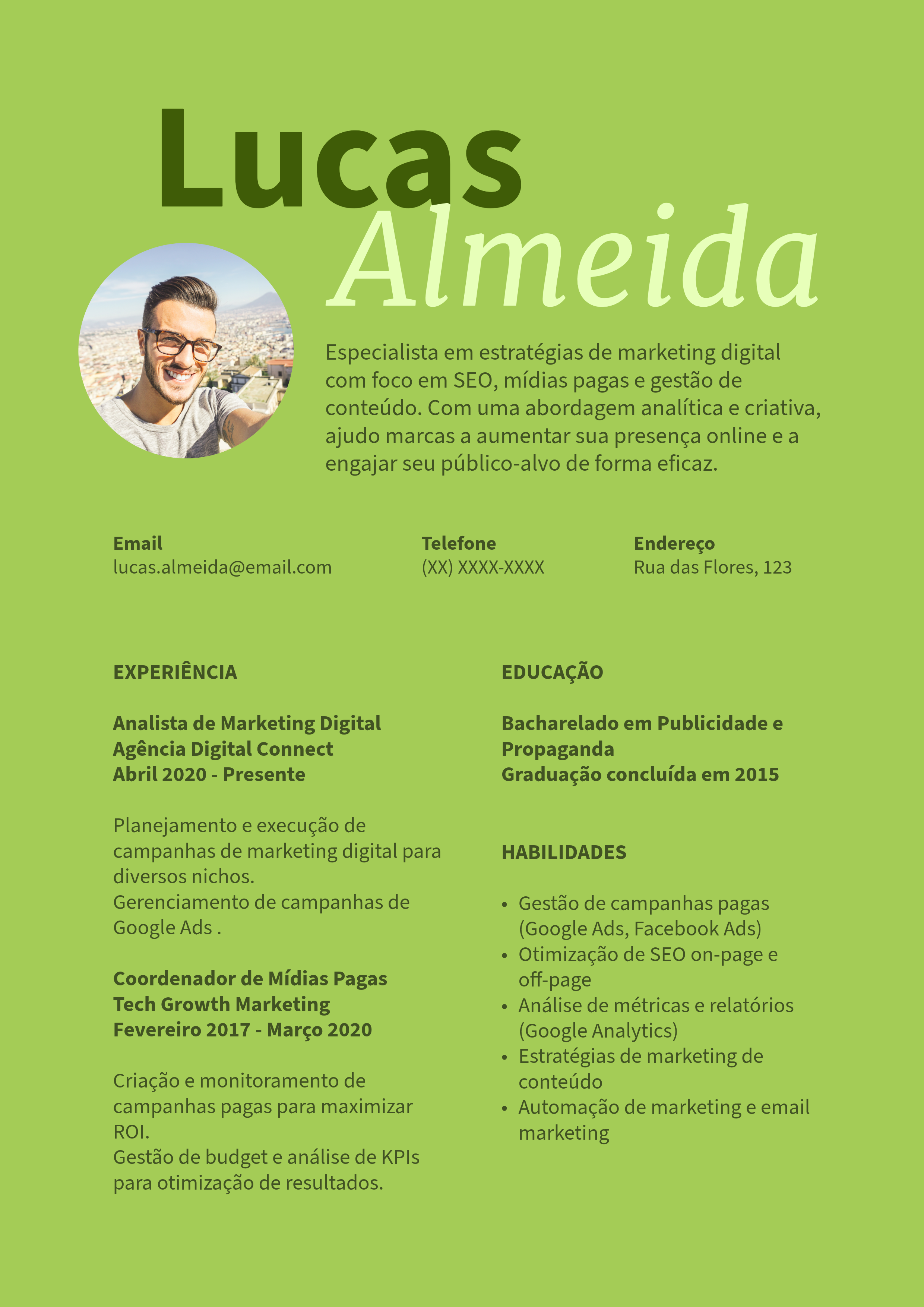 Verde Currículo Marketing