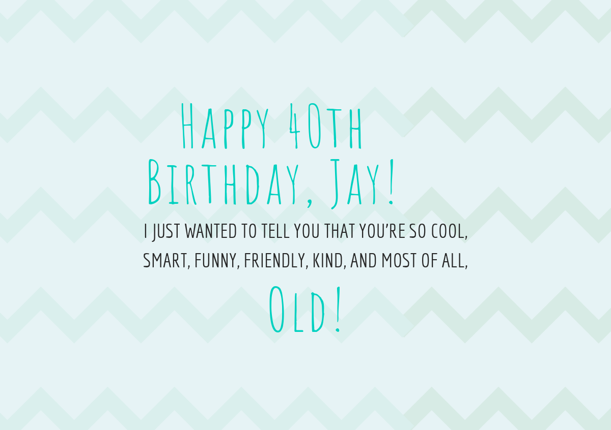 Cyan Zig Zag Pattern Playful Simple Happy Birthday Card