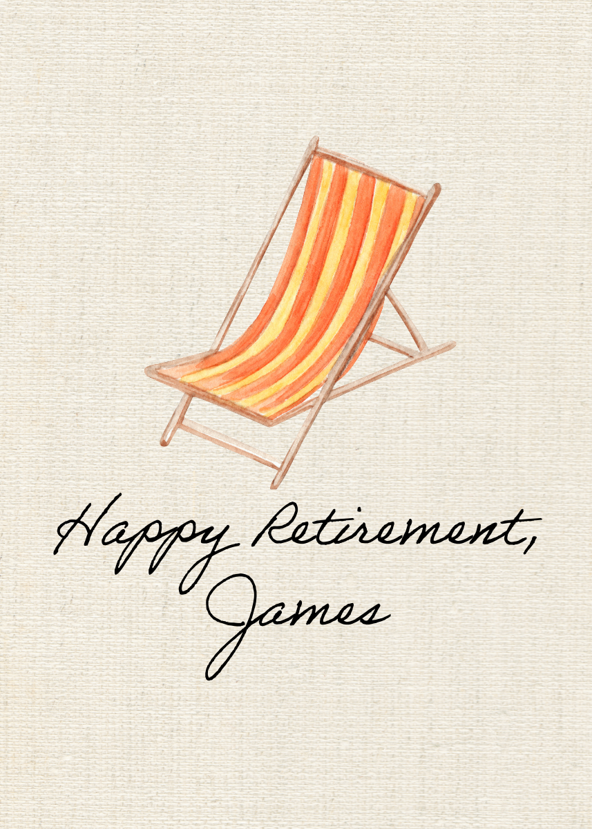 Orange & Cream Paper Retirement Card