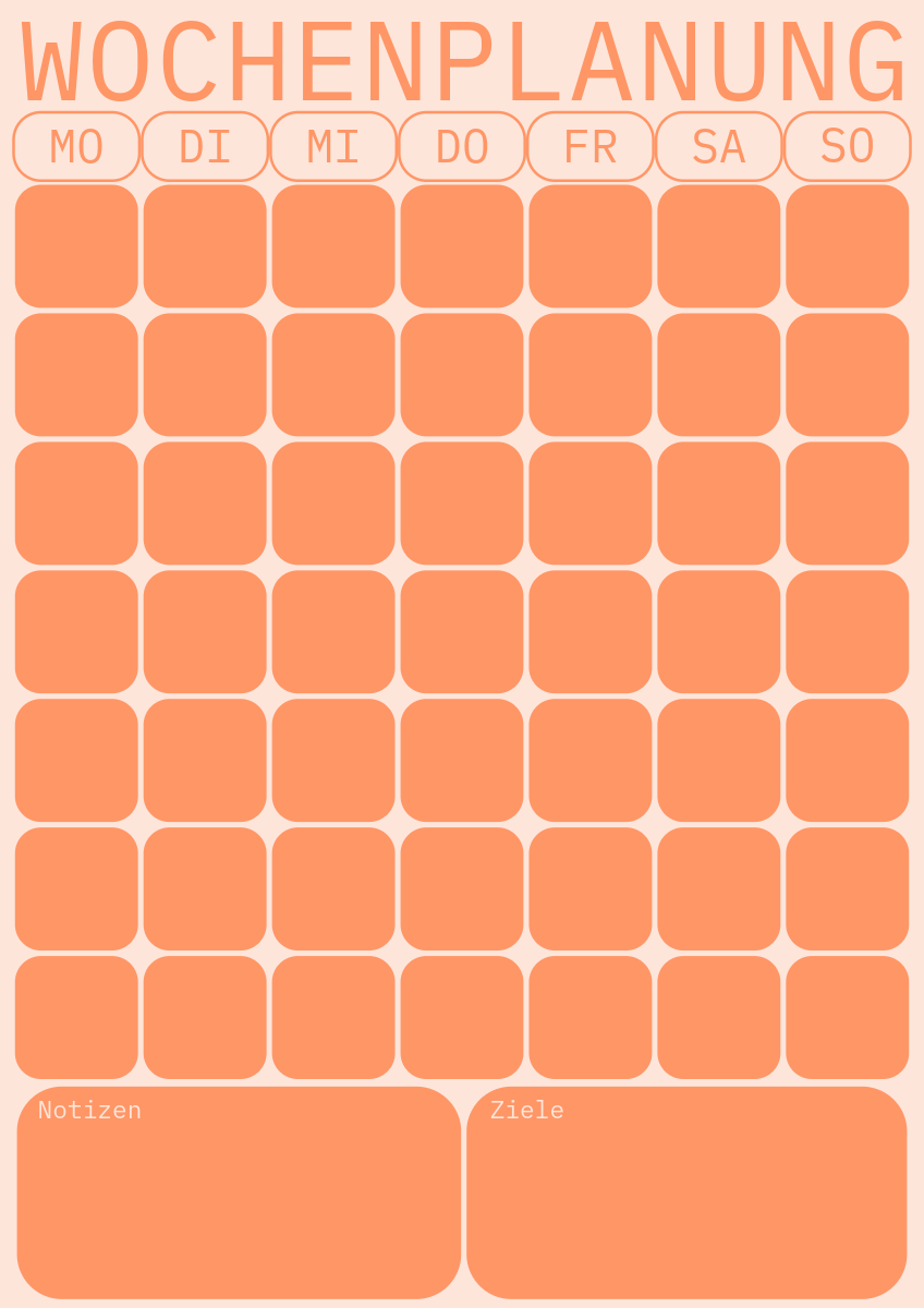 Orange Squared Weekly Planner