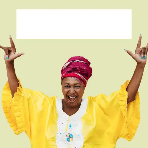 Yellow and Pink Excited Blank Mene