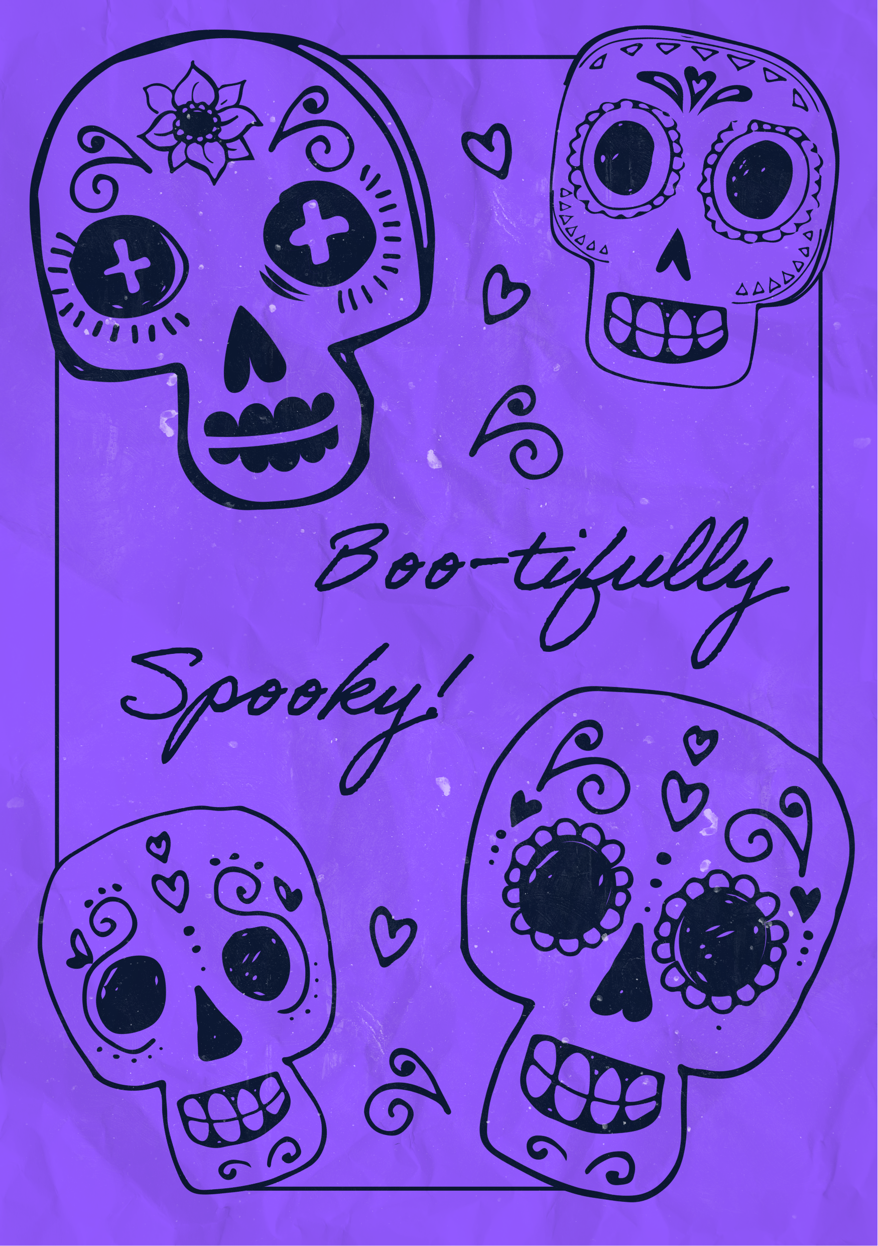 Orange and Bright Violet Celebration Card