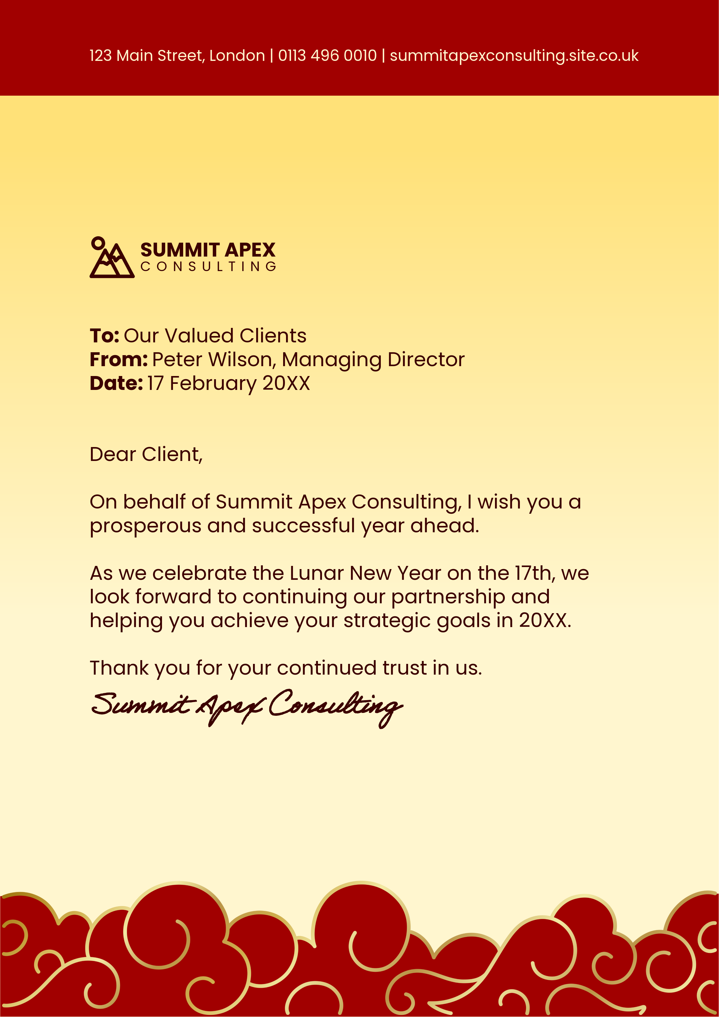 Red and Gold Chinese New Year Letter