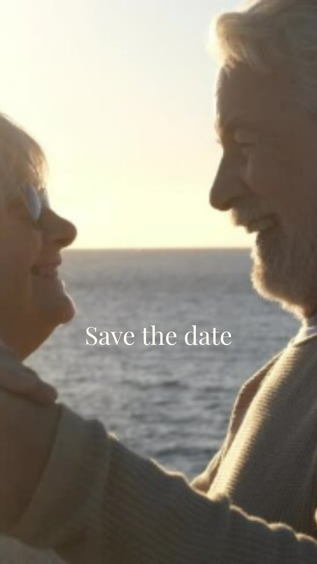 White Mature Couple Save the Date Mobile Video