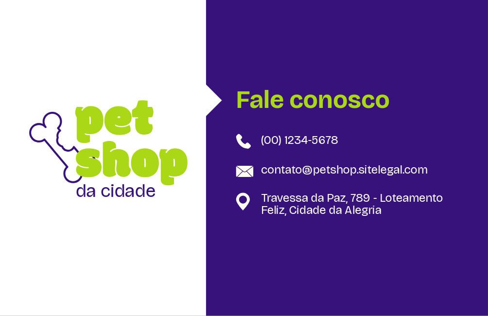 Verde Azul Pet Shop Cartão de Visita
