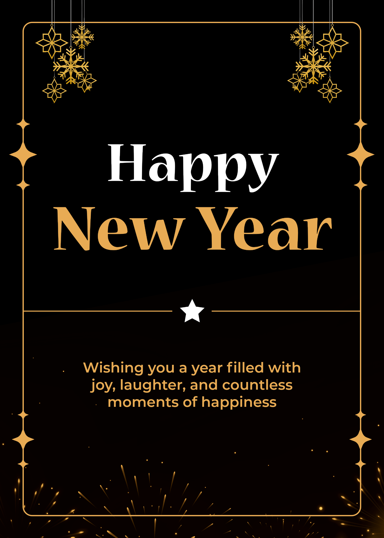 Black New Year's Eve Card