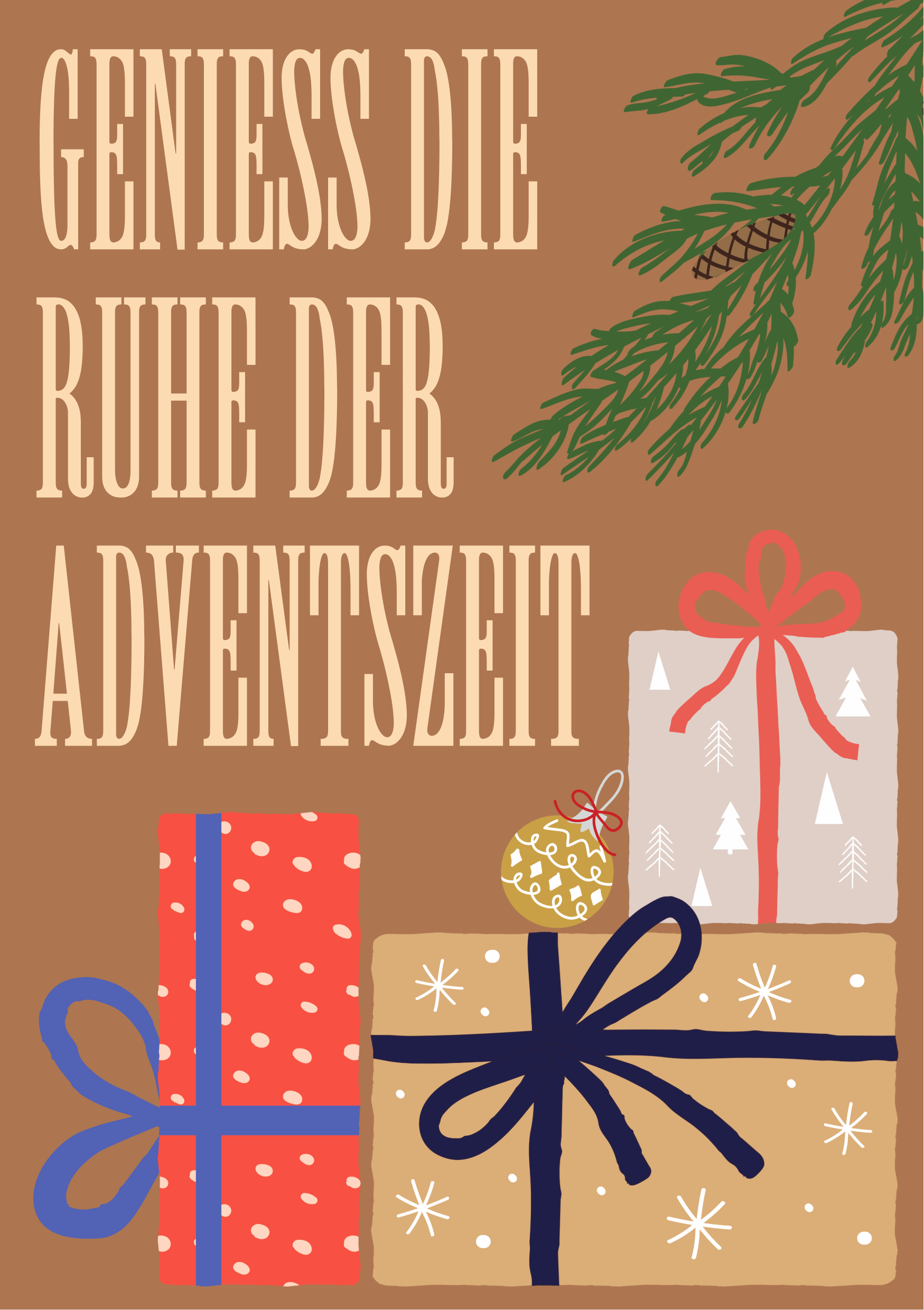 braune Adventsgrußkarte
