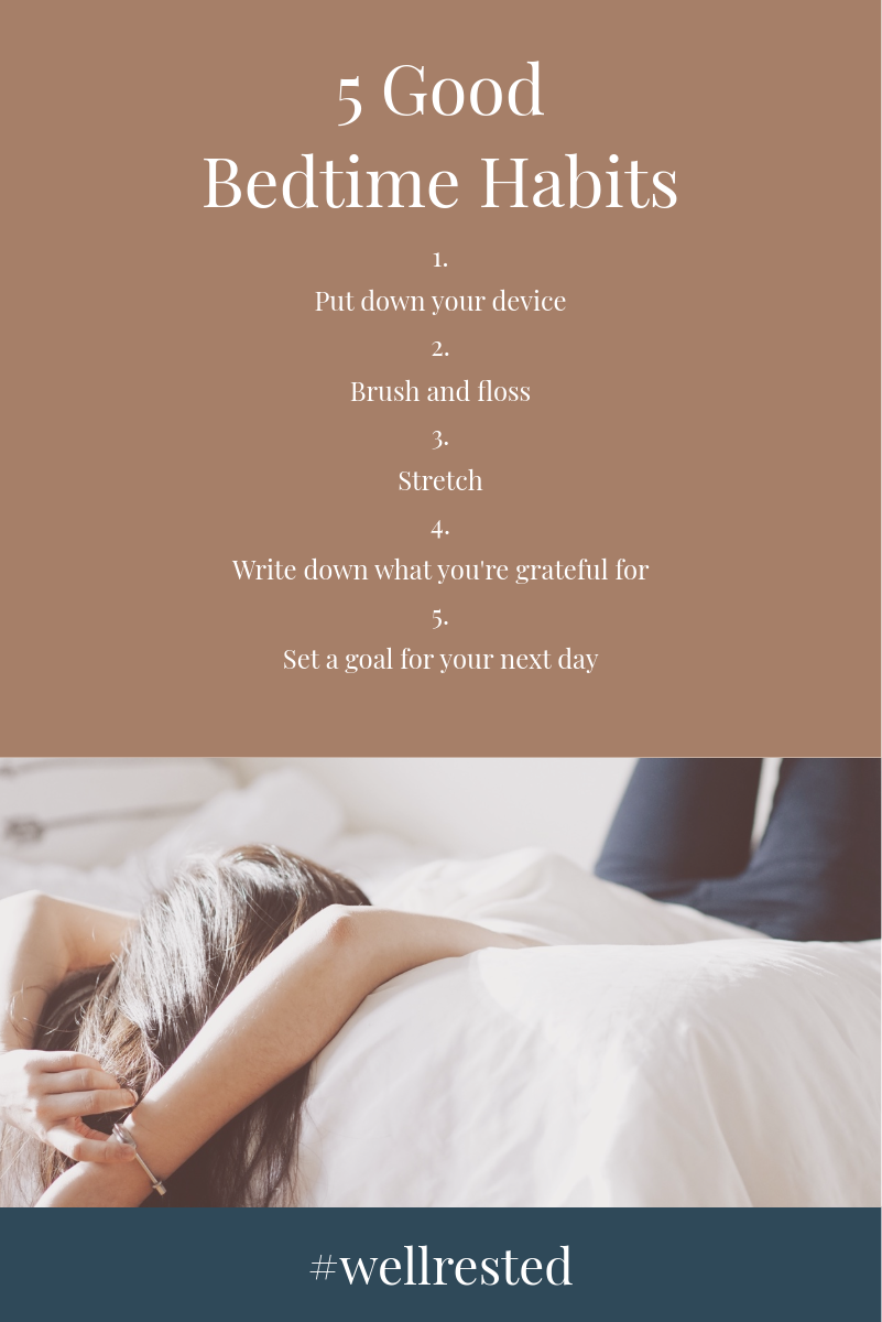 Brown, Blue and White Bedtime Habits Pinterest